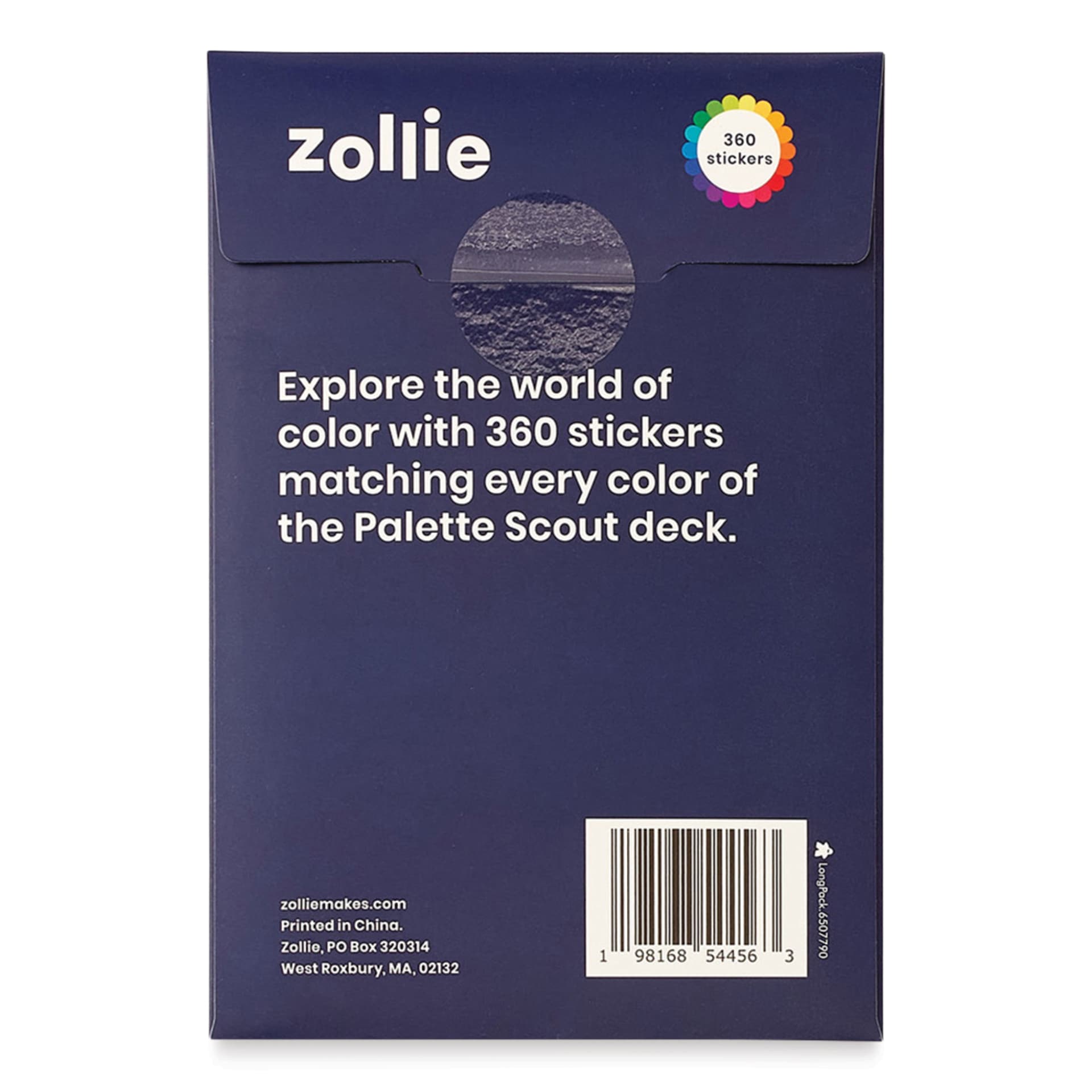 Zollie Palette Scout Sticker Pack, back of package