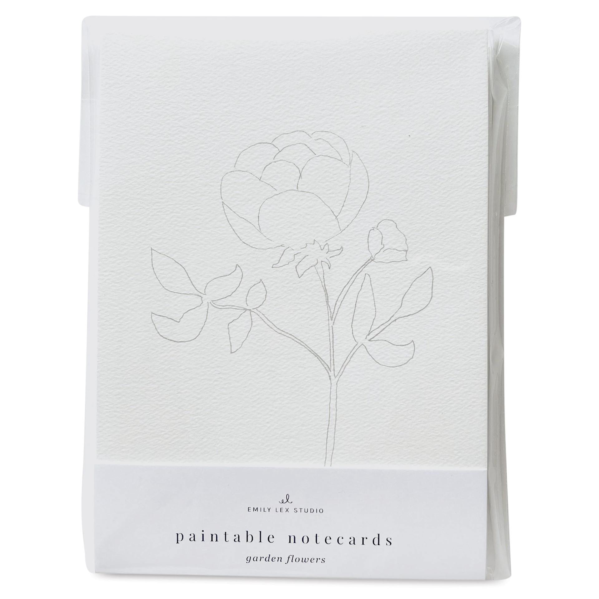 Emily Lex Studio Garden Flowers Paintable Notecards - 5' x 7", Pkg of 8, front of packaging