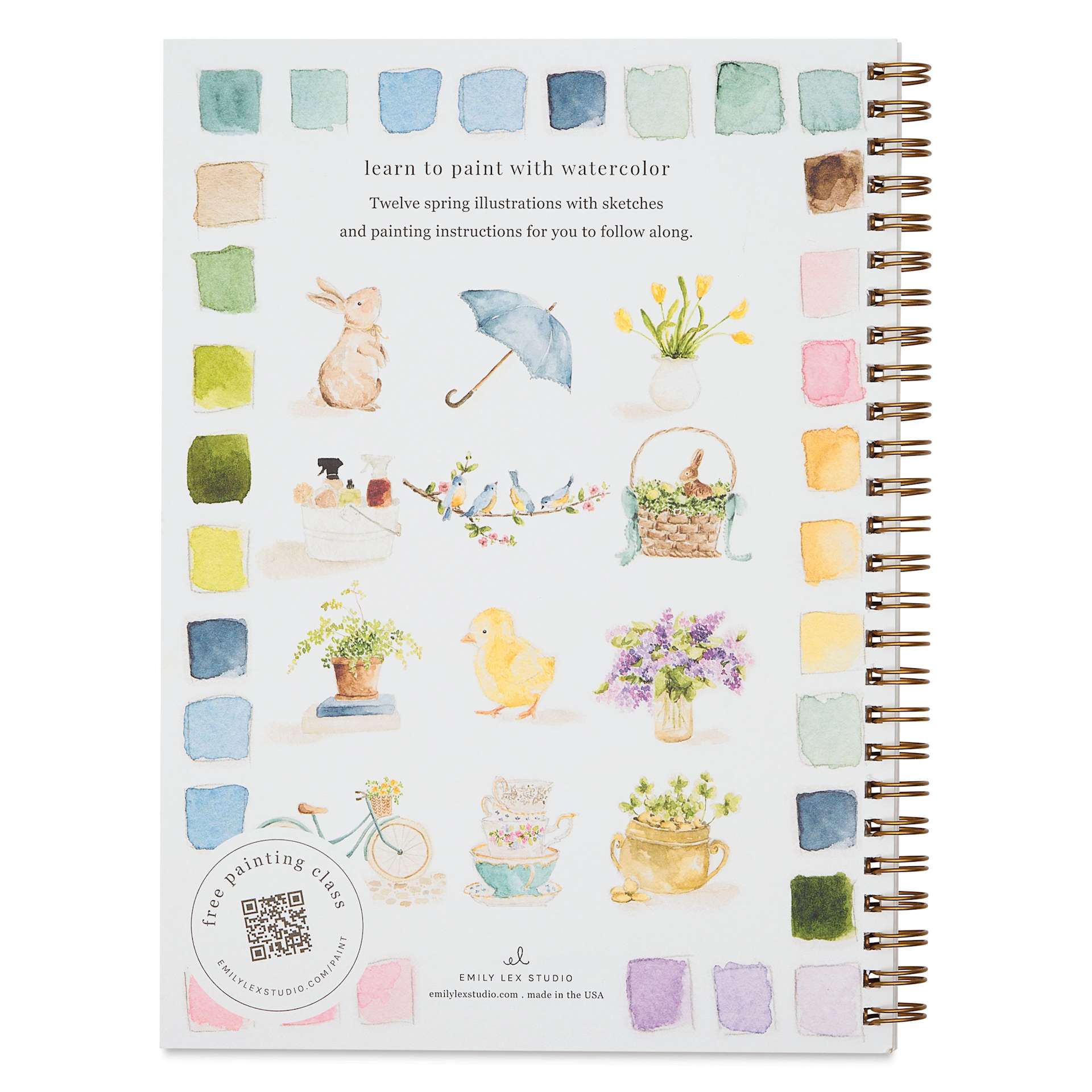 Emily Lex Studio Spring Watercolor Workbook - 6-1/2" x 9", back cover