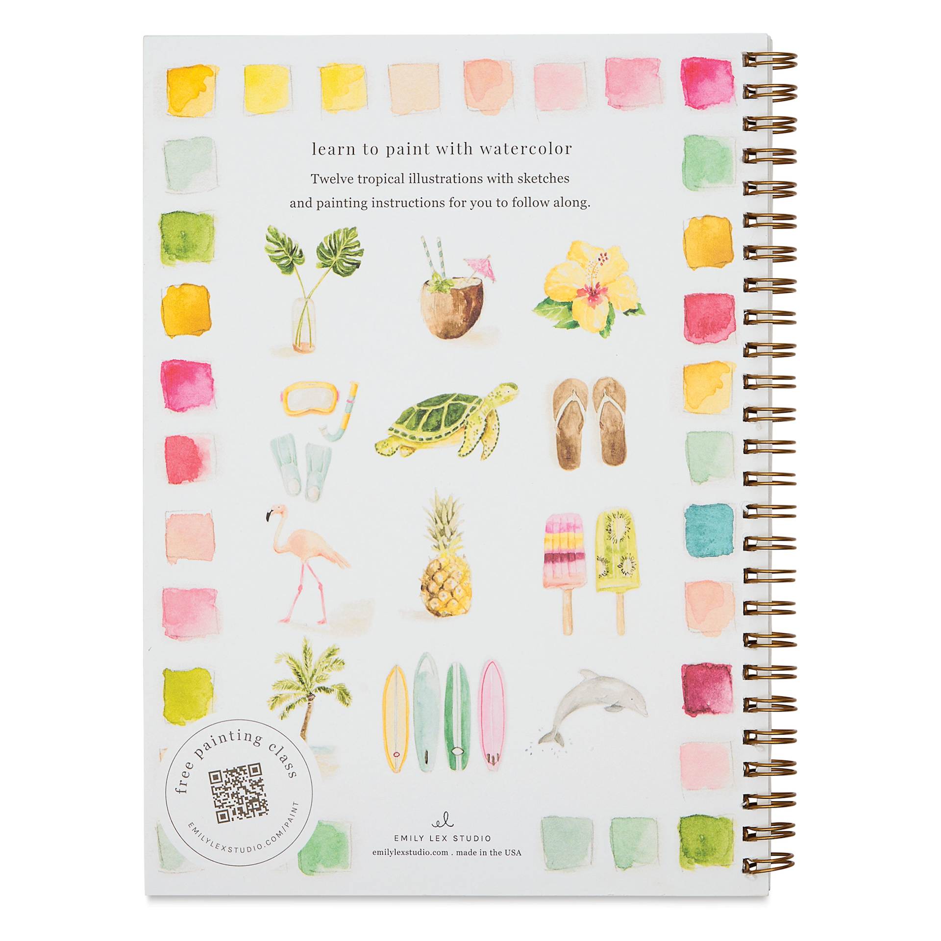 Emily Lex Studio Tropical Watercolor Workbook - 6-1/2" x 9", back cover