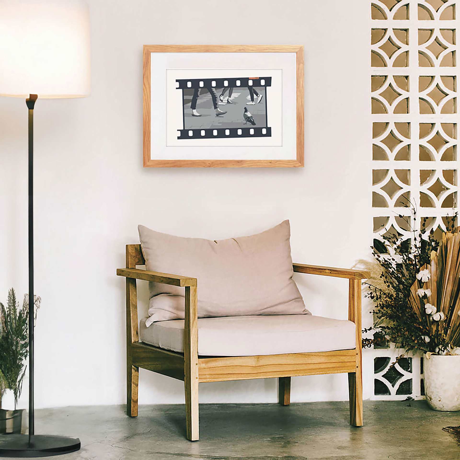 Coloready Paint by Number Kit - City Street Vignette, framed finished example