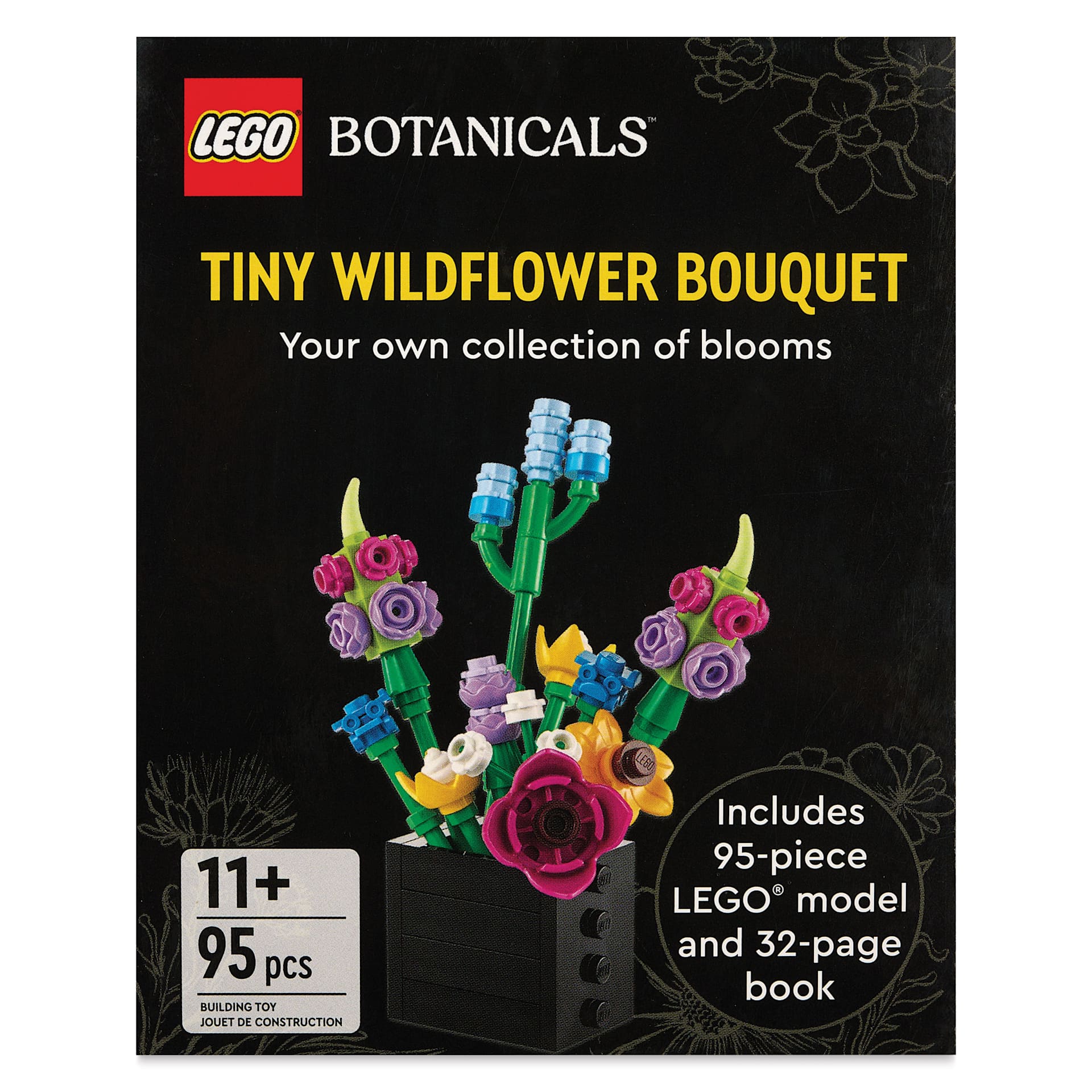 LEGO Botanicals Tiny Building Sets - Tiny Wildflowers, 95 pieces, front of packaging
