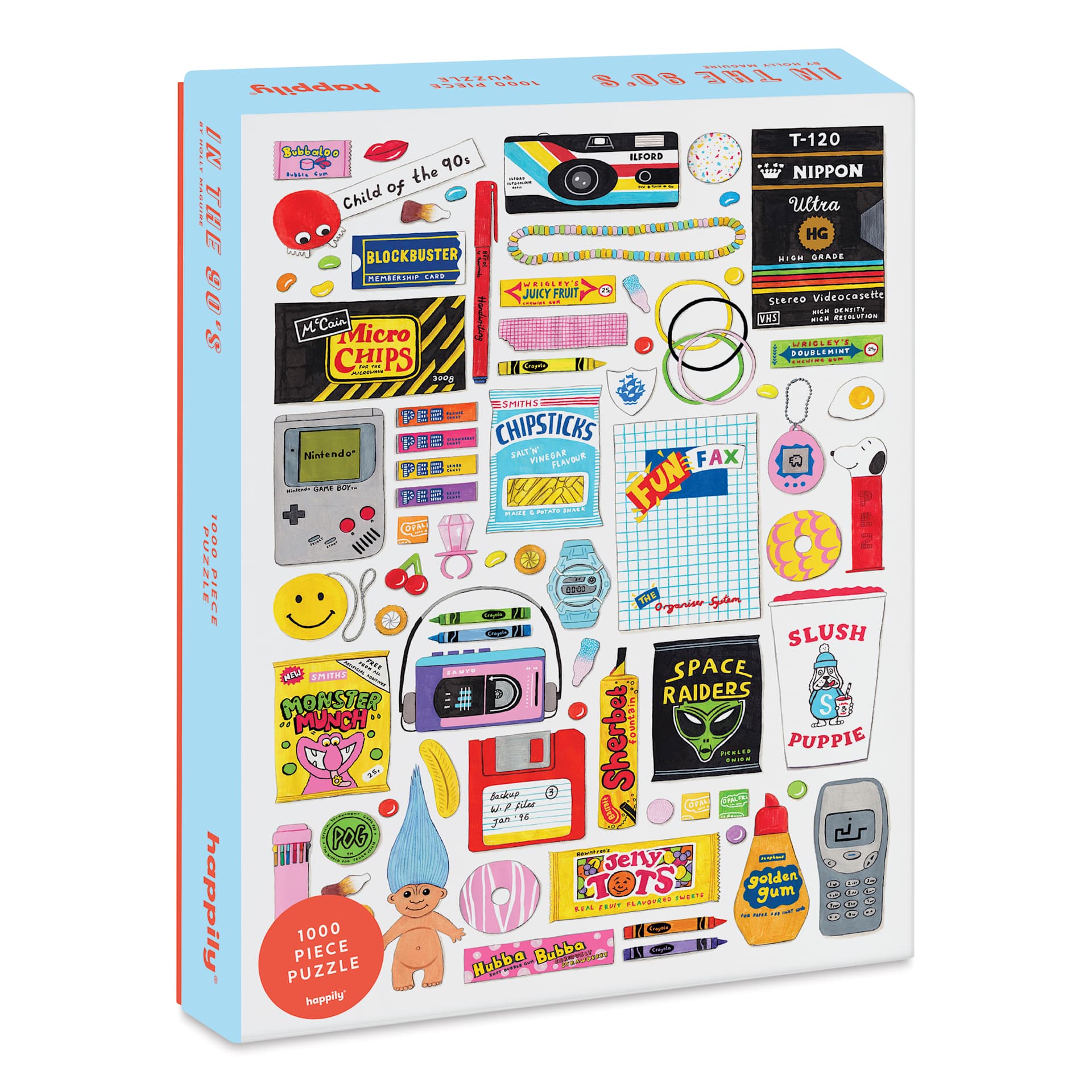 Happily Puzzles In the 90's 1,000-Piece Jigsaw Puzzle, packaging