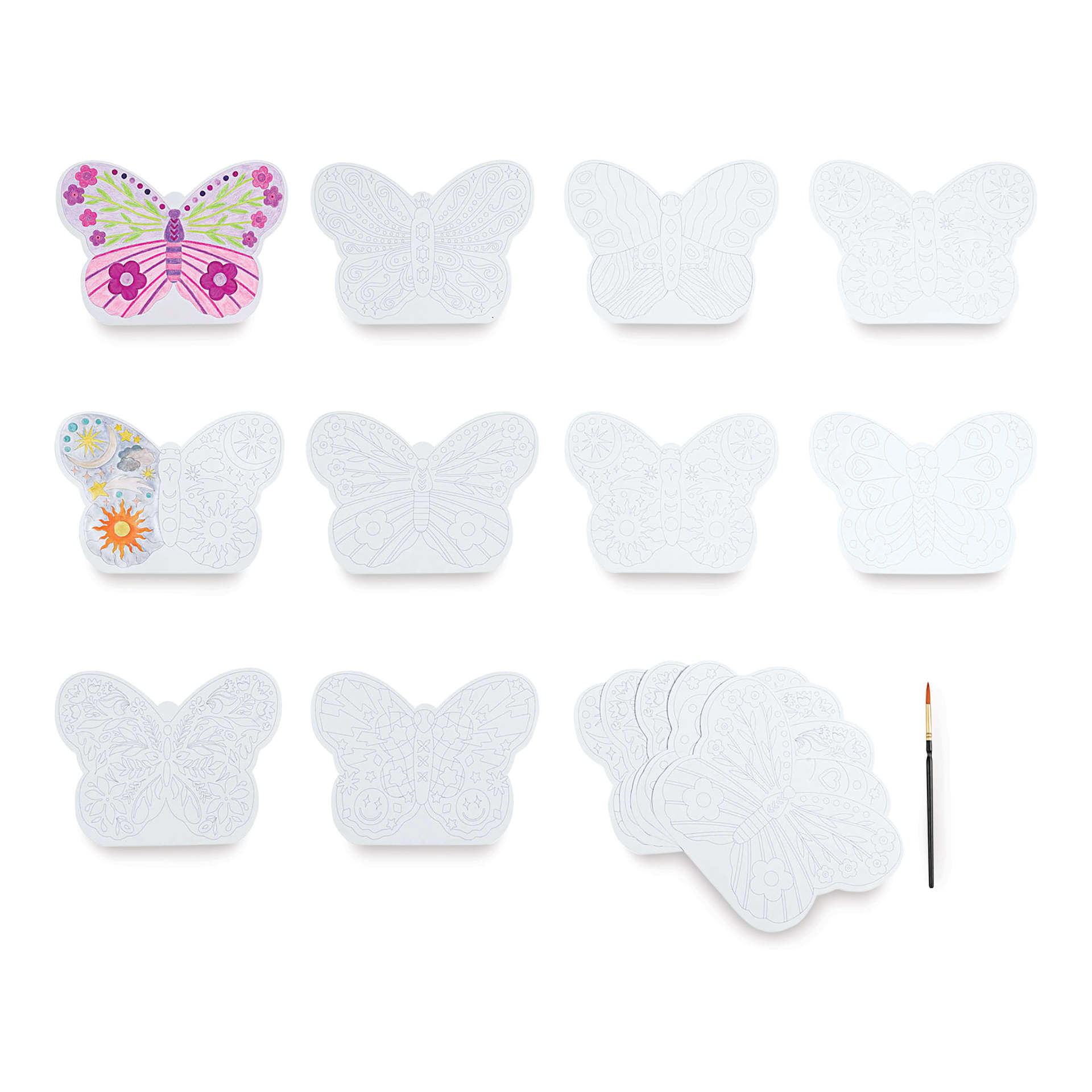 Brea Reese Vivid Mixed Media Coloring Pad - Butterfly, 7.8" x 9.6", themed pages