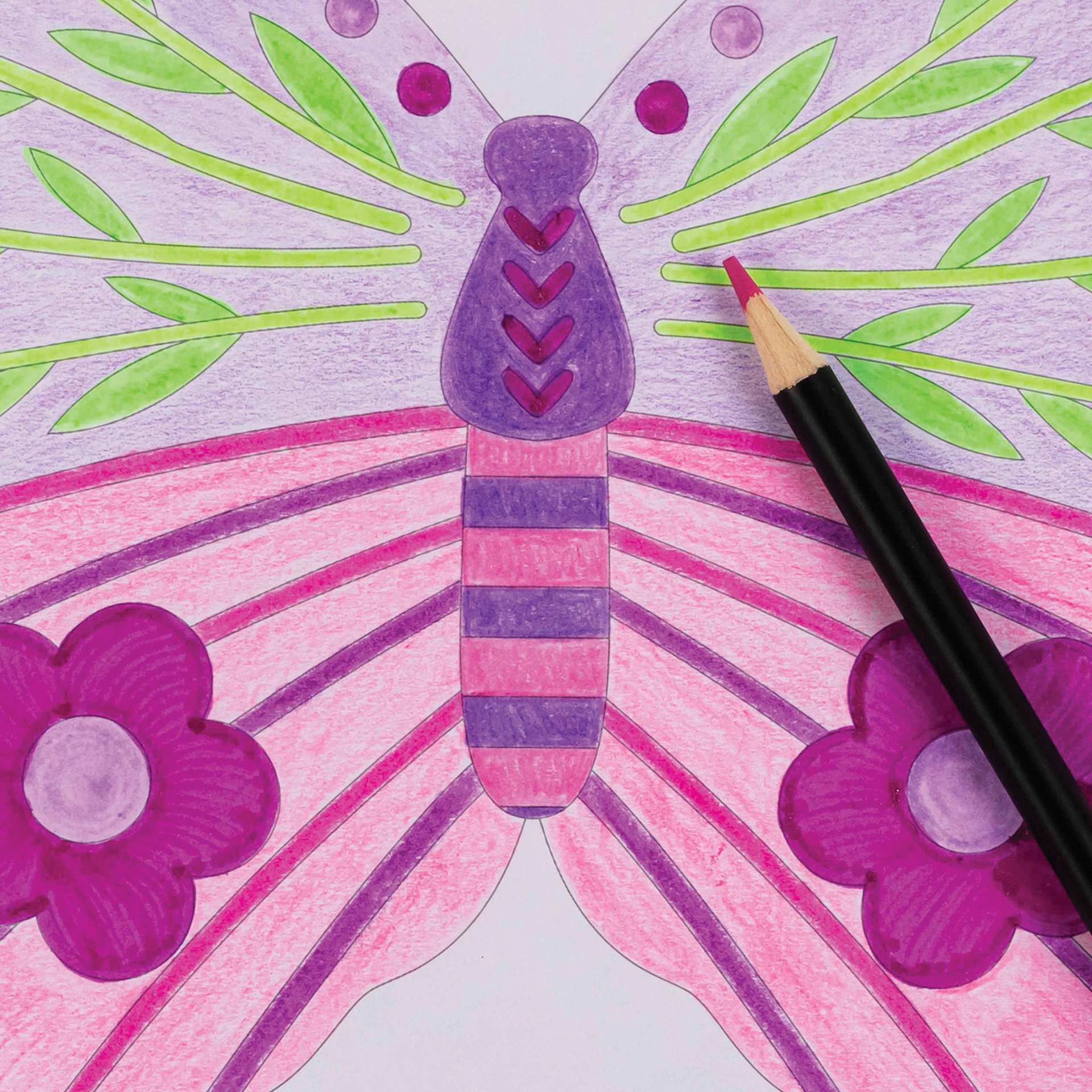 Brea Reese Vivid Mixed Media Coloring Pad - Butterfly, 7.8" x 9.6", close-up