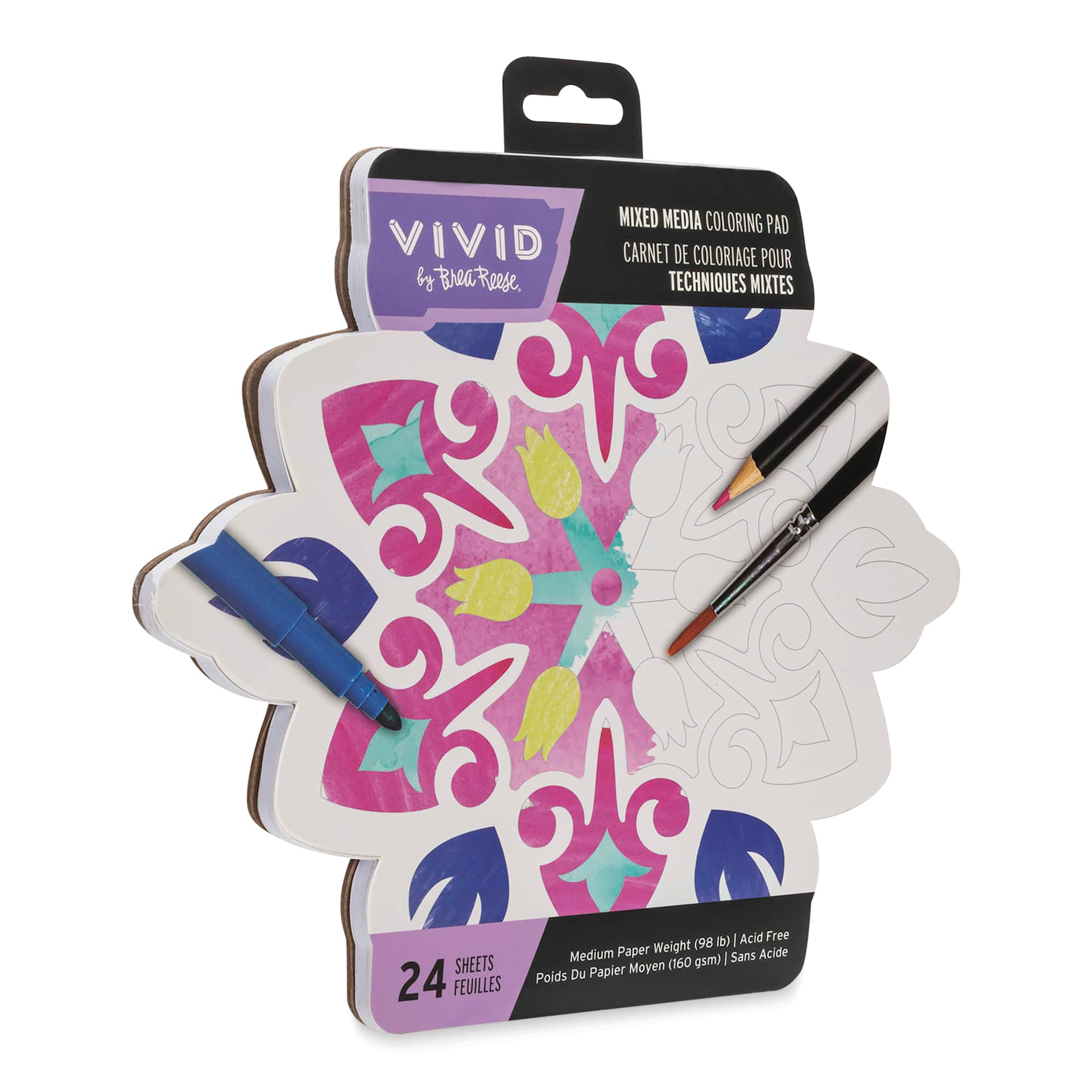 Brea Reese Vivid Mixed Media Coloring Pad - Tile, 9.5" x 9.7"
