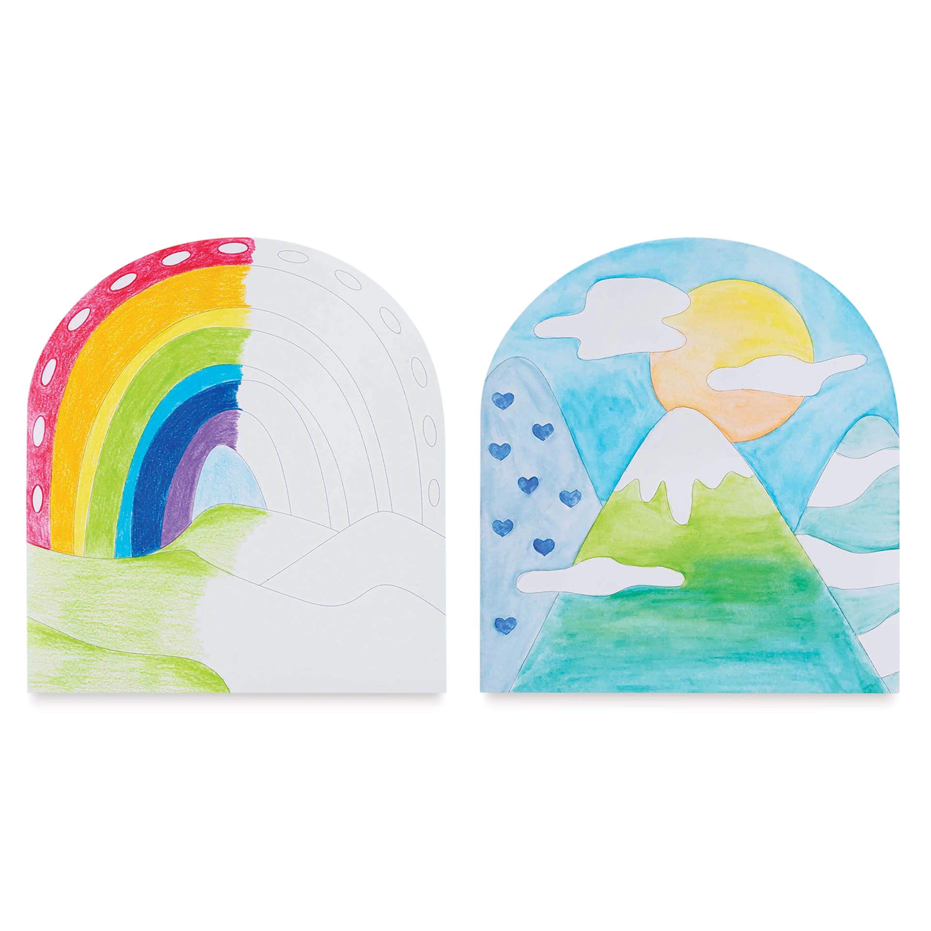 Brea Reese Vivid Mixed Media Coloring Pad - Boho, 7.6" x 9.4", rainbow and mountain pages
