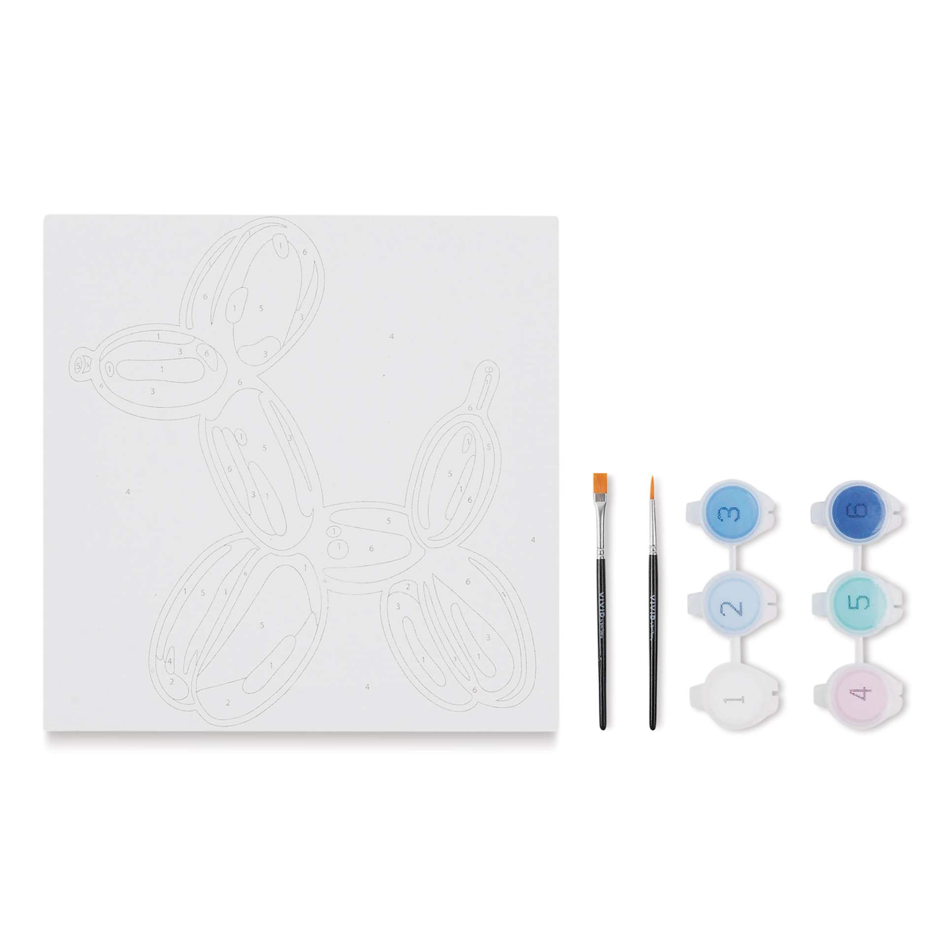 Brea Reese Vivid Mini Paint-by-Number Kit - Balloon Dog, contents