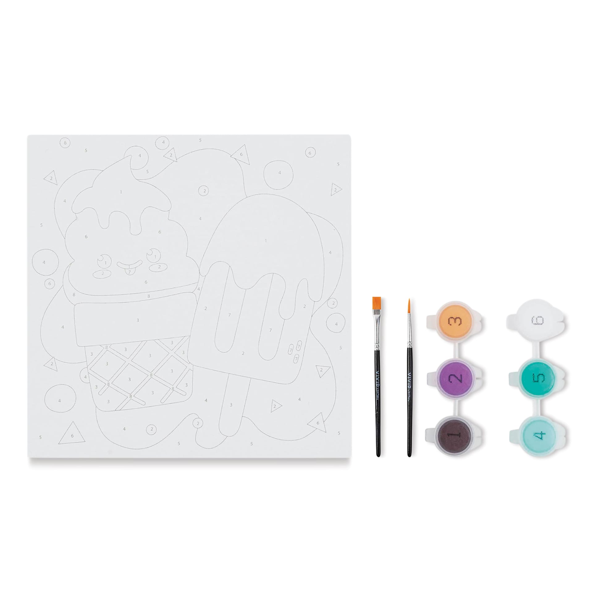 Brea Reese Vivid Mini Paint-by-Number Kit - Ice Cream, contents