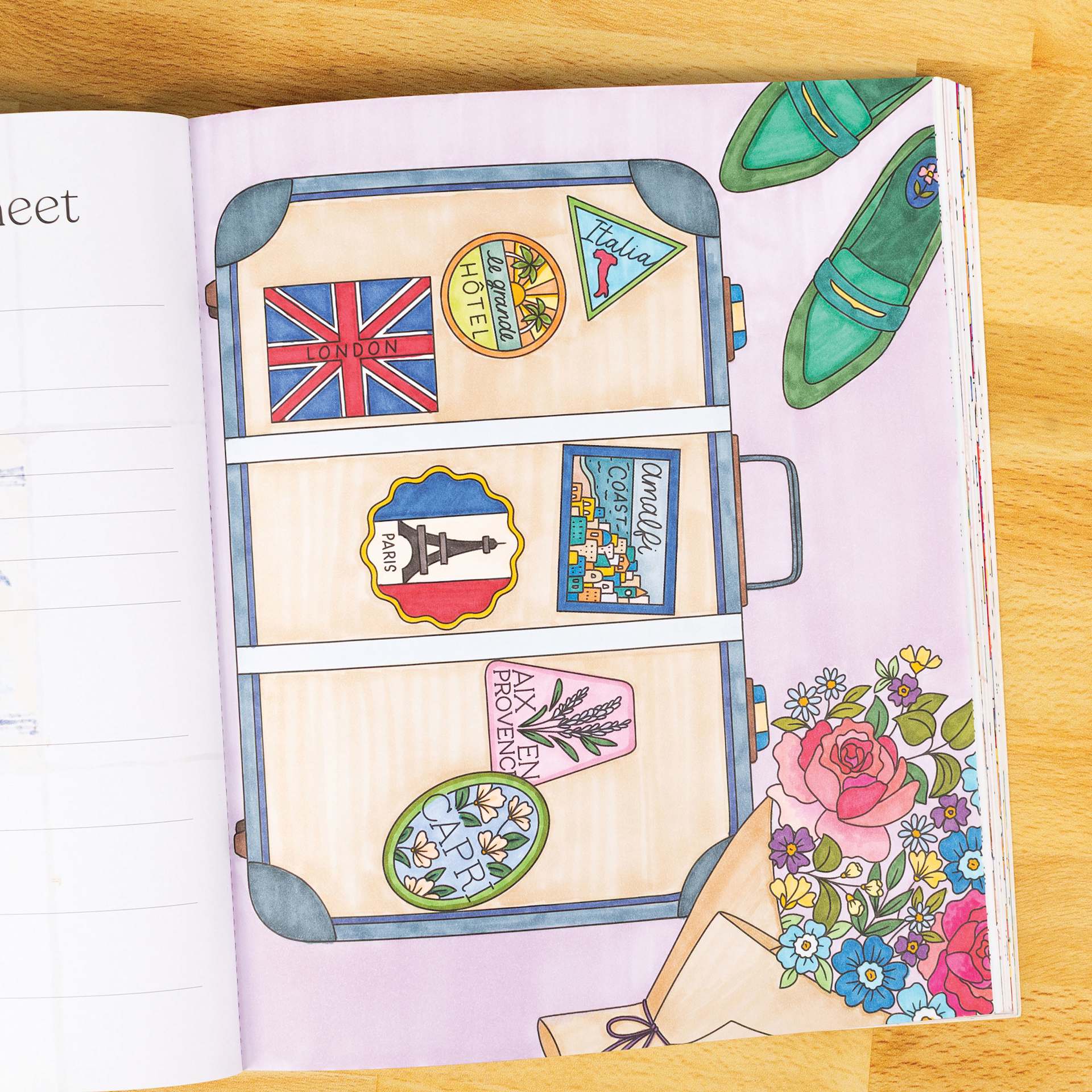 Elyse Breanne The Good Life Coloring Book, suitcase