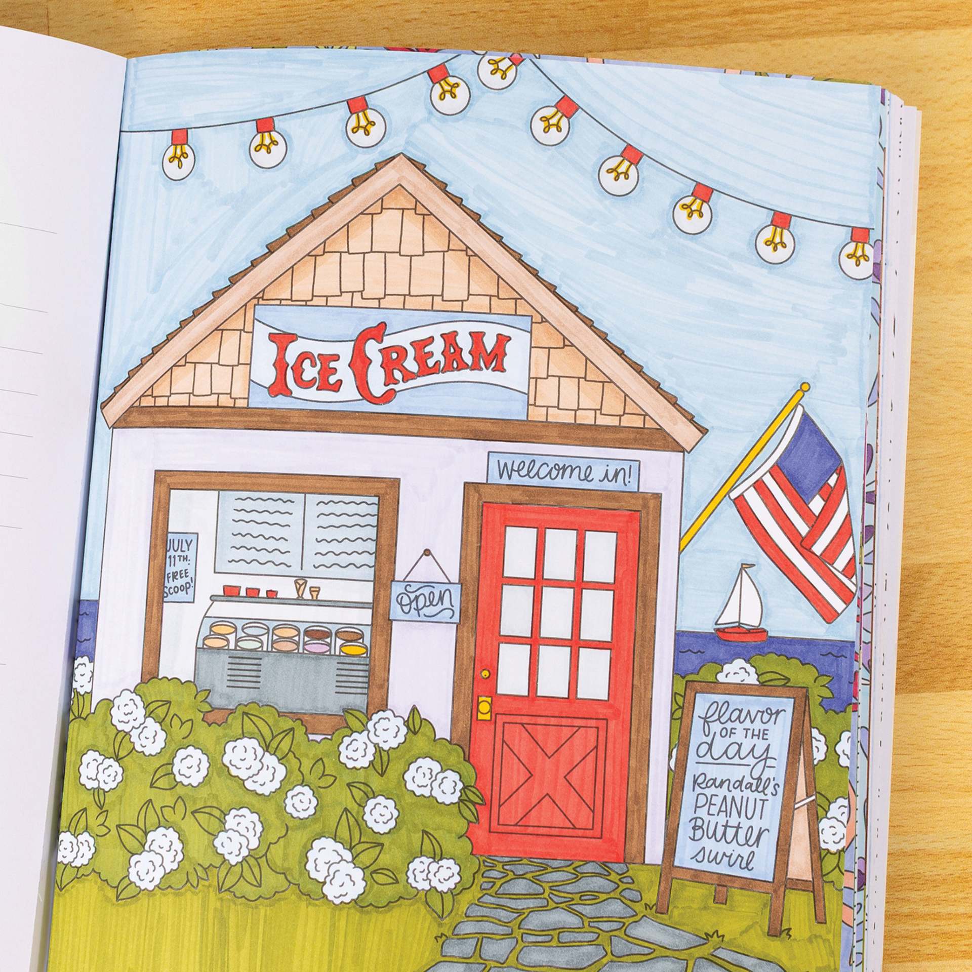 Elyse Breanne Coastal Americana Coloring Book, ice cream shop