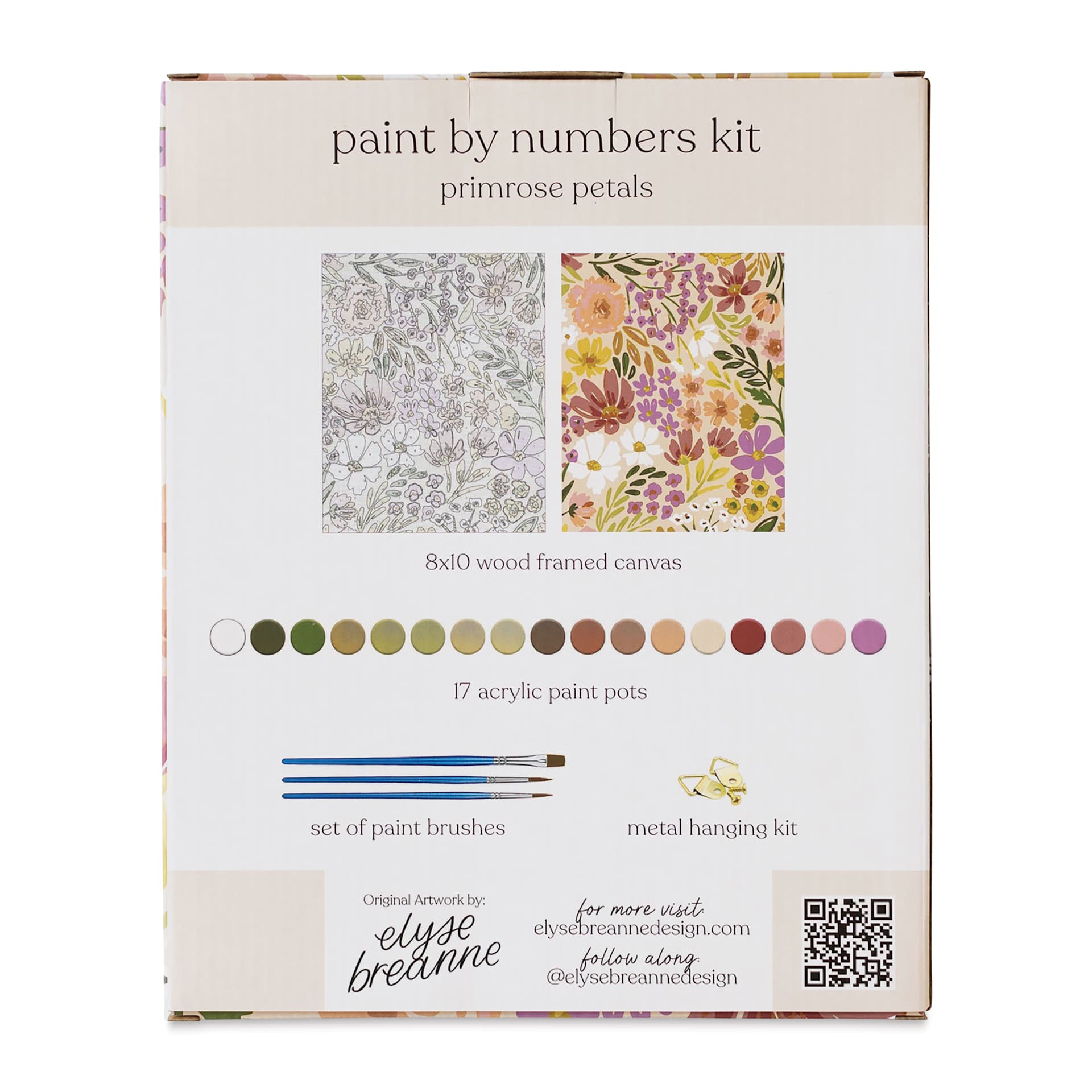 Elyse Breanne Paint By Number Kit - Primrose Petals, back