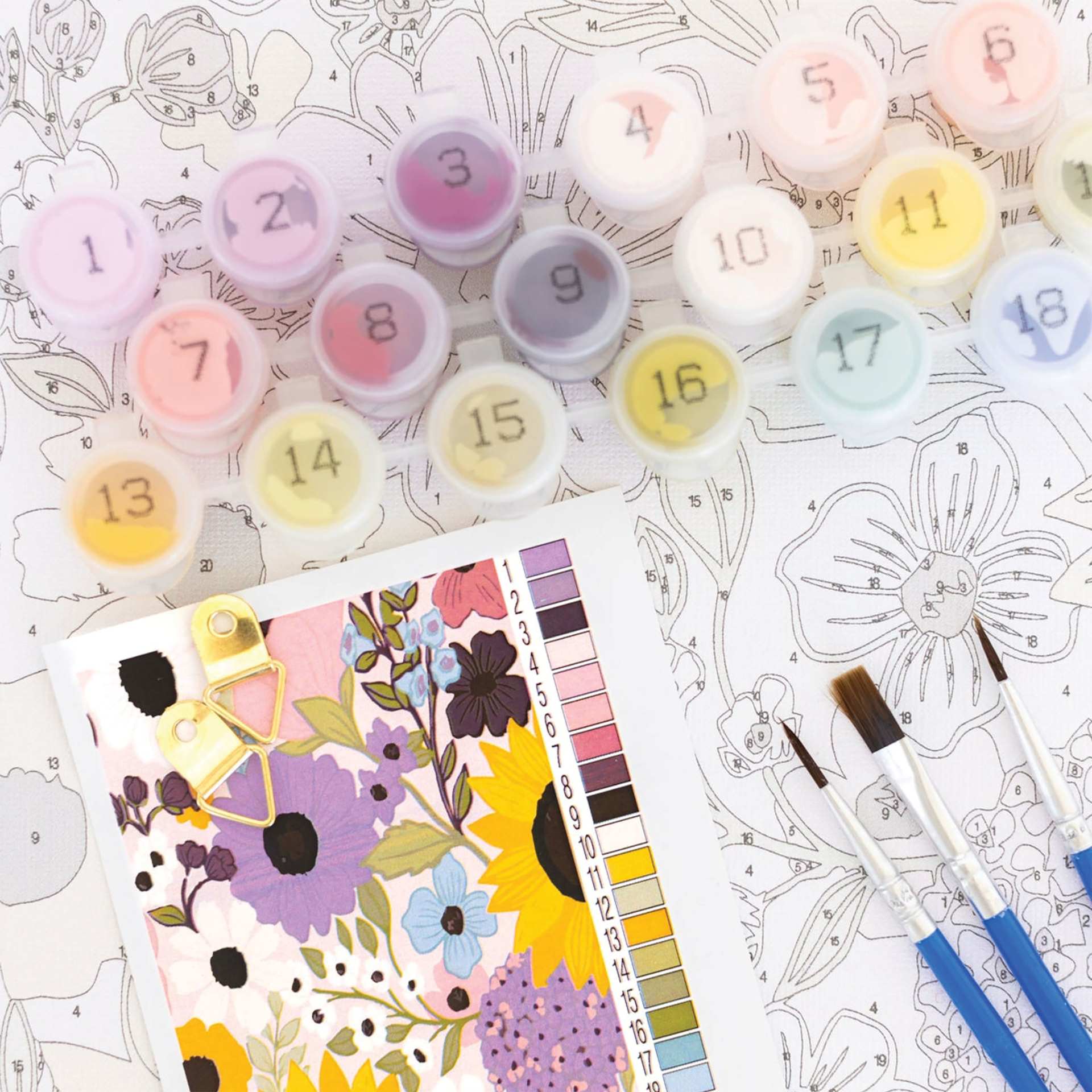Elyse Breanne Paint By Number Kit - Rainbow Garden, contents