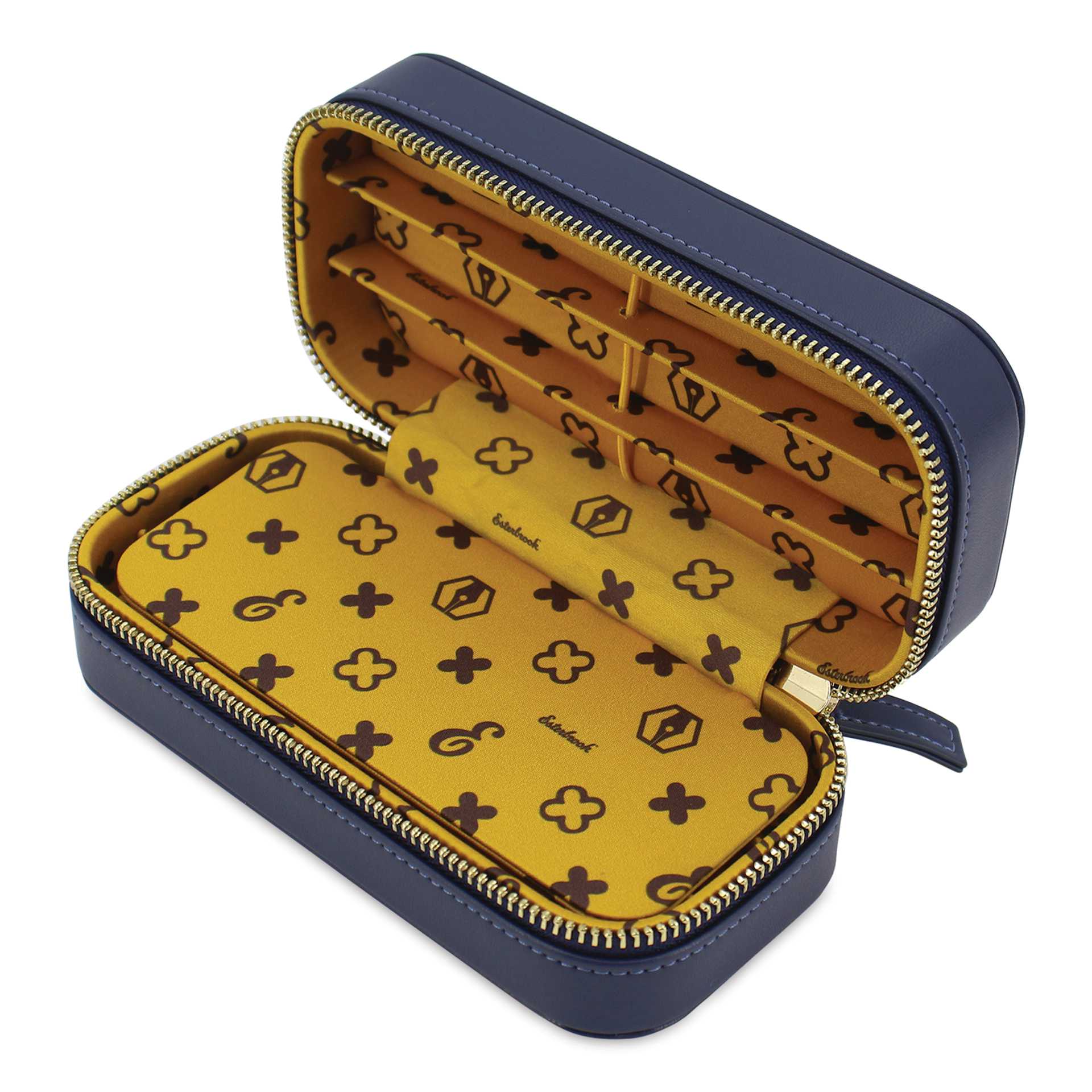 Esterbrook Pen Nook Pen Case - Six Pen, Dandelion Blue, open