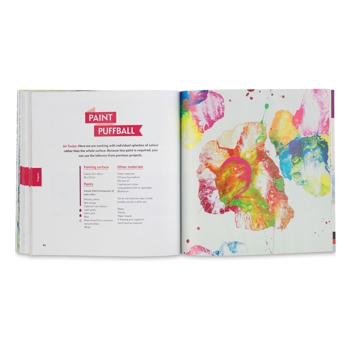 Acrylic Paint Pouring, Page of Book