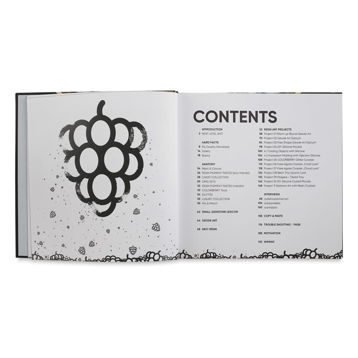 Colorberry Resin Geode Art, Contents