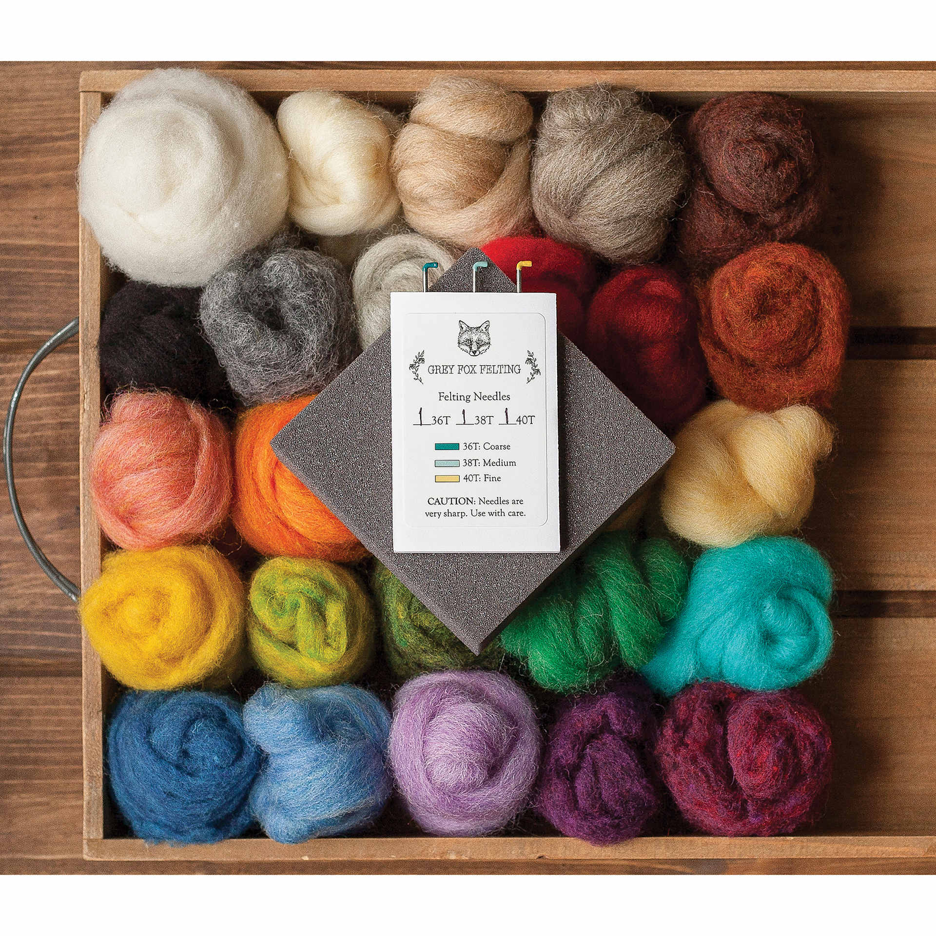 Grey Fox Felting Needle Felting Starter Kit (Kit contents)
