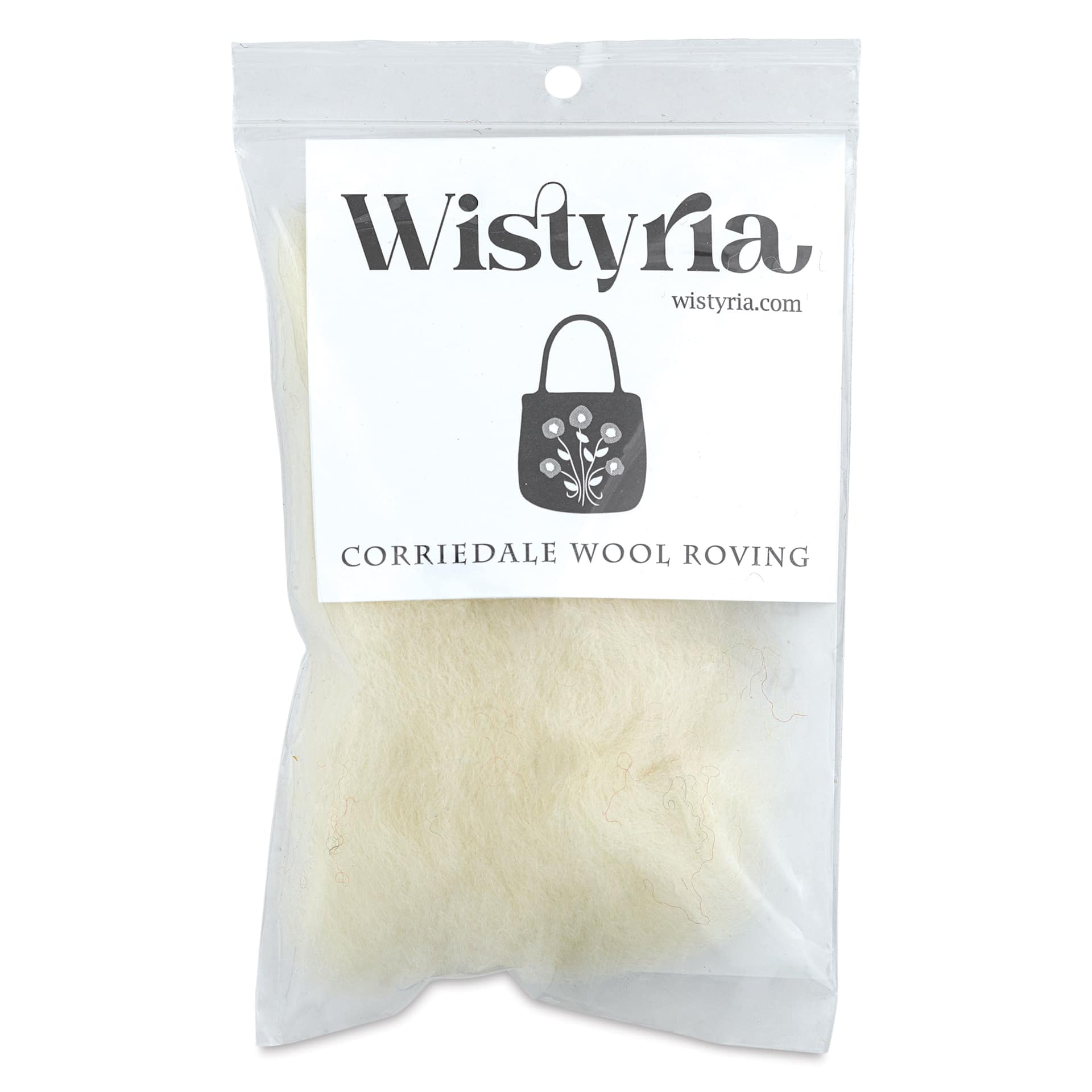 Wistyria Editions 100% Wool Roving - Natural, 14" - front of packaging