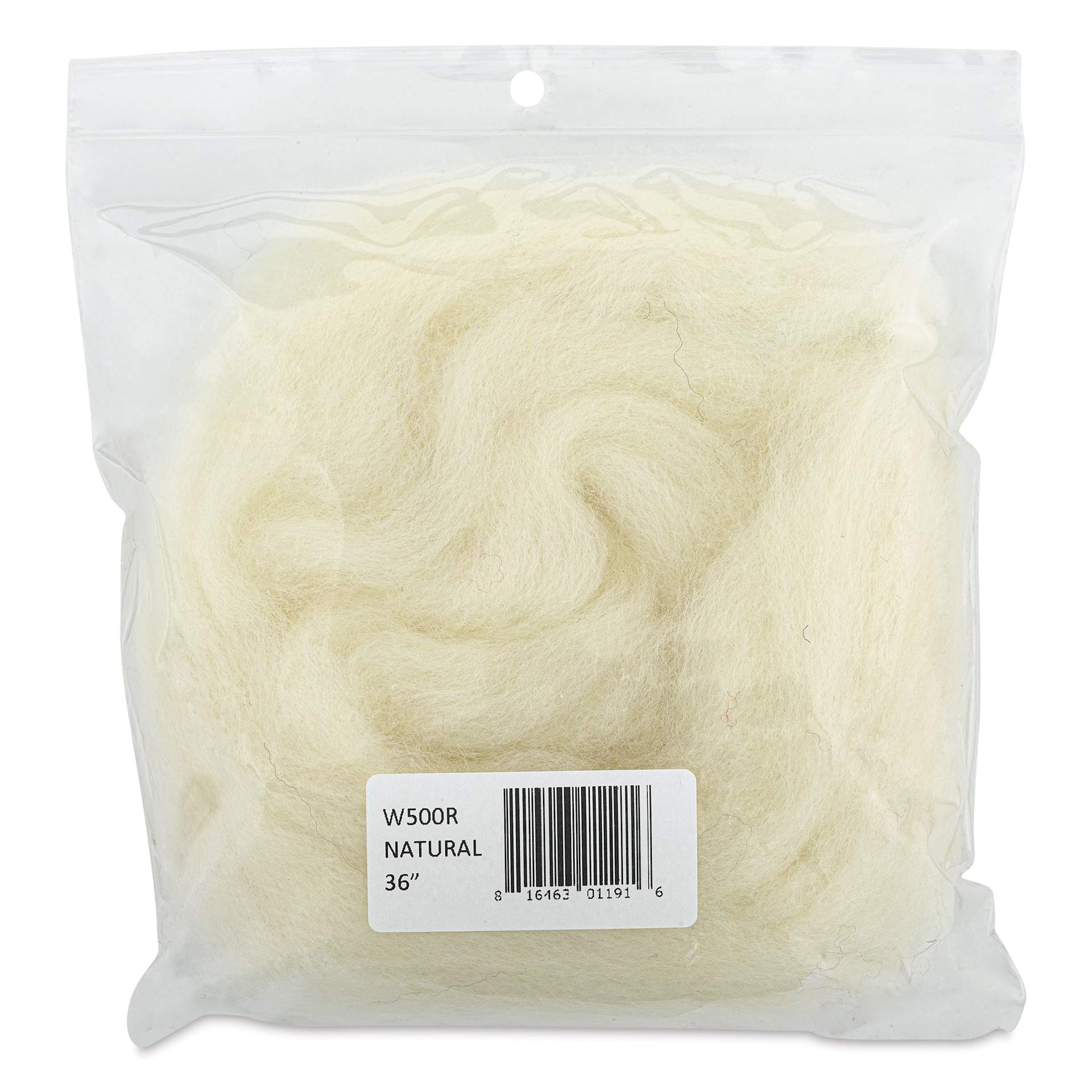 Wistyria Editions 100% Wool Roving - Natural, 36" - back of packaging