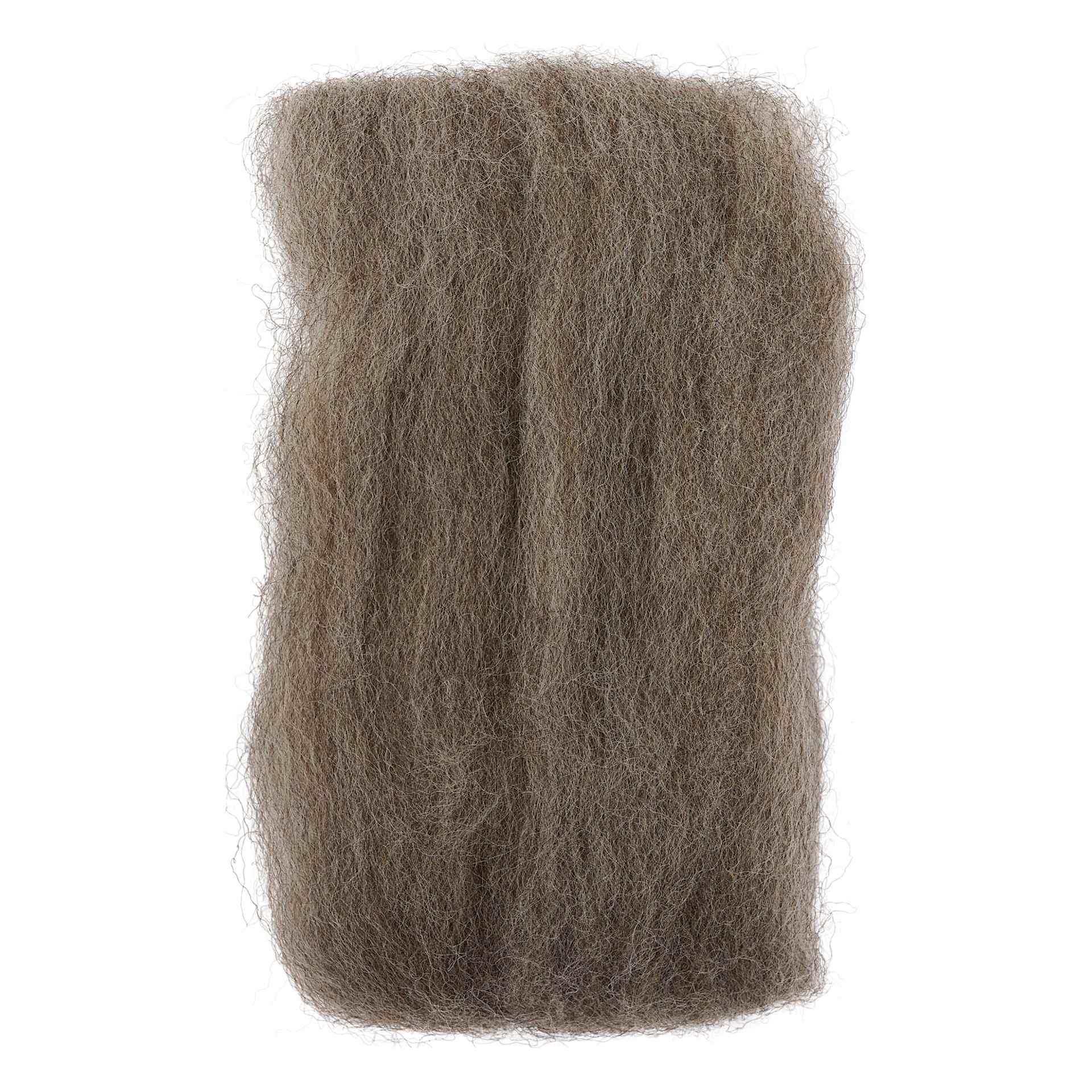 Wistyria Editions 100% Wool Roving - Medium Grey, 14"