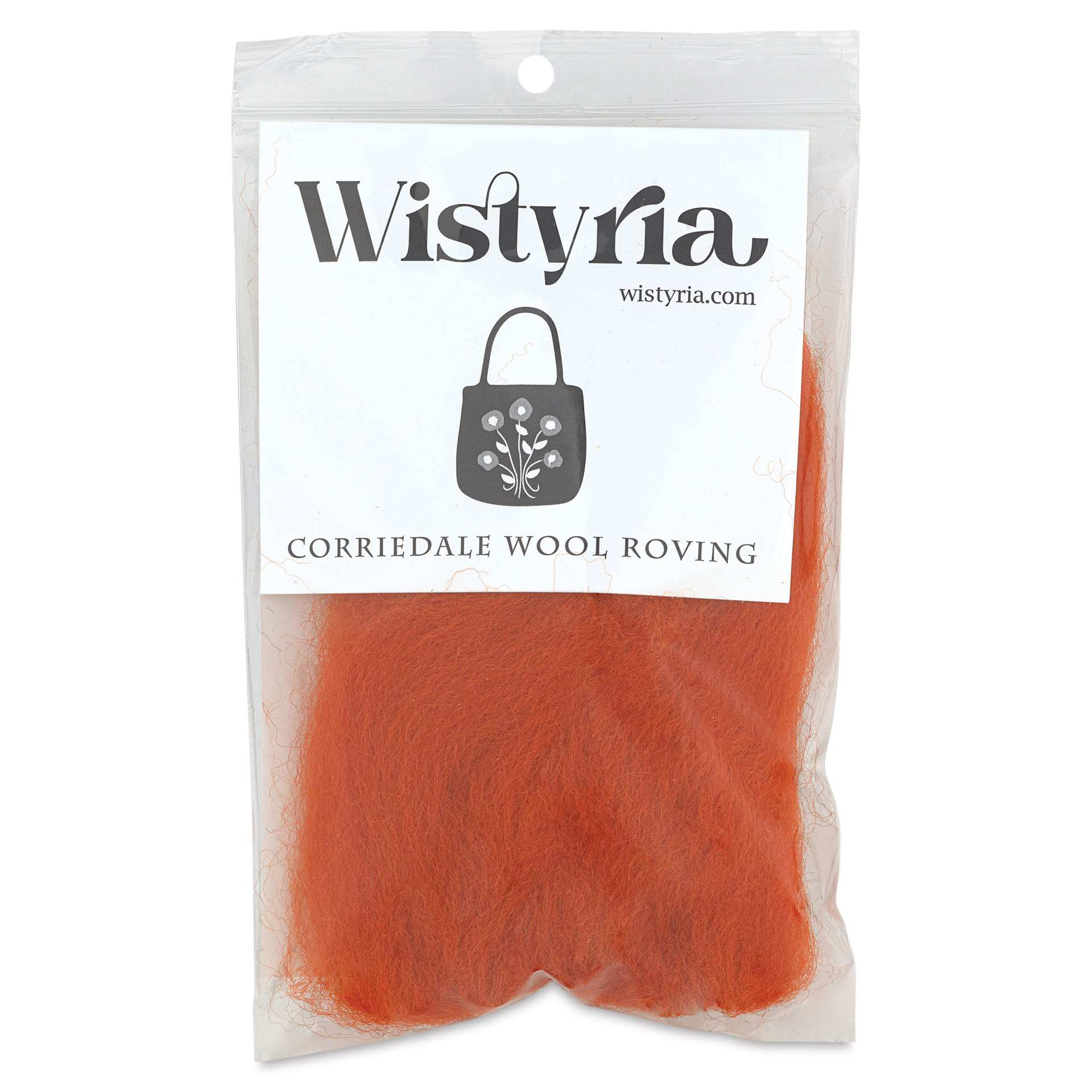 Wistyria Editions 100% Wool Roving - Pumpkin, 14" - front of packaging