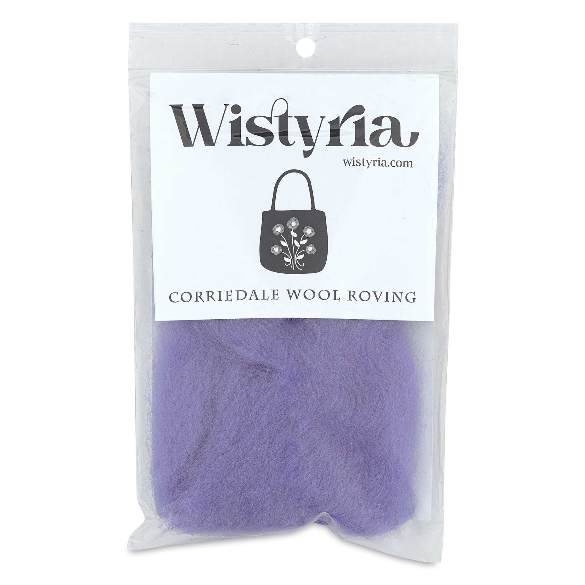 Wistyria Editions 100% Wool Roving - Lavender, 14" - front of packaging