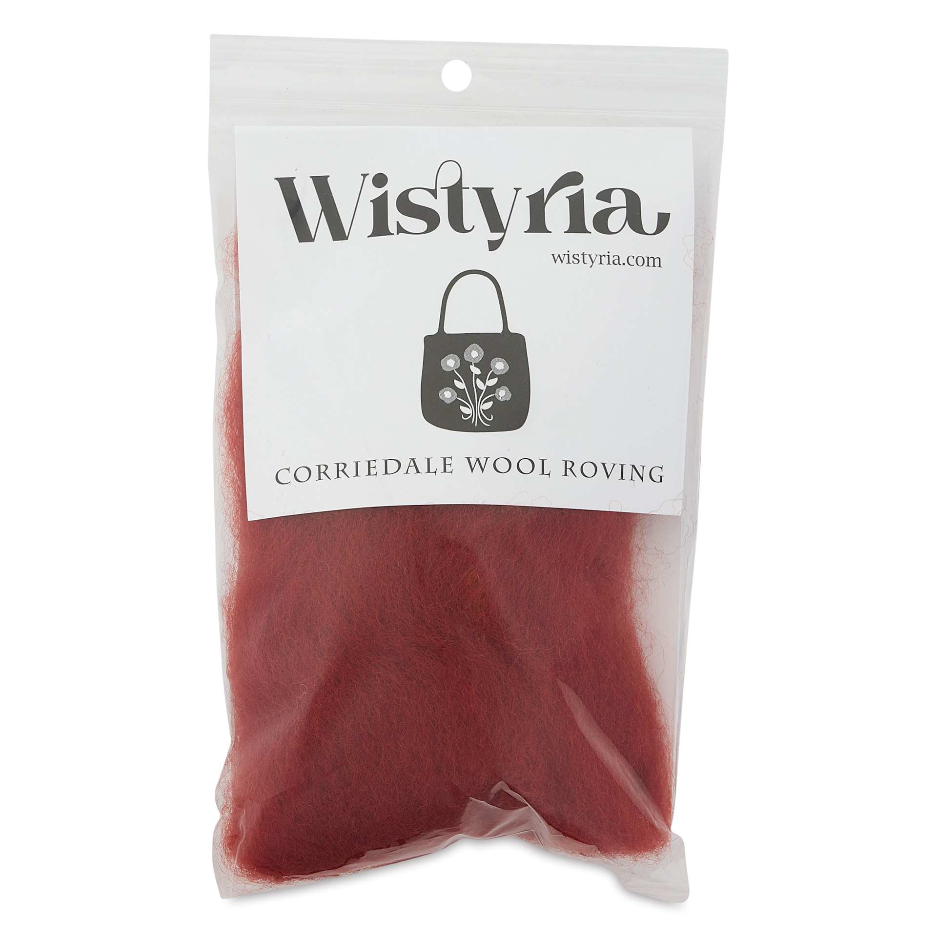 Wistyria Editions 100% Wool Roving - Nutmeg, 14" front of packaging