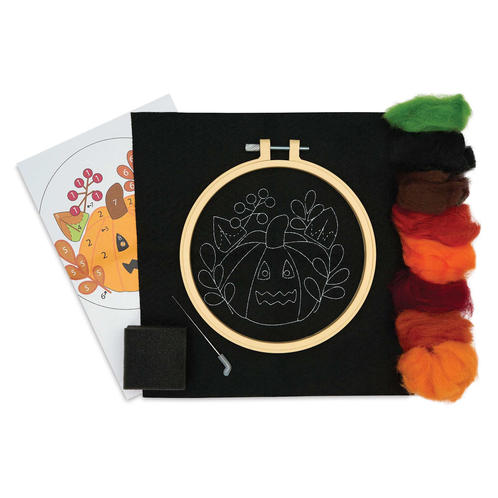 Design Works Needle Felting Kit - Pumpkin contents