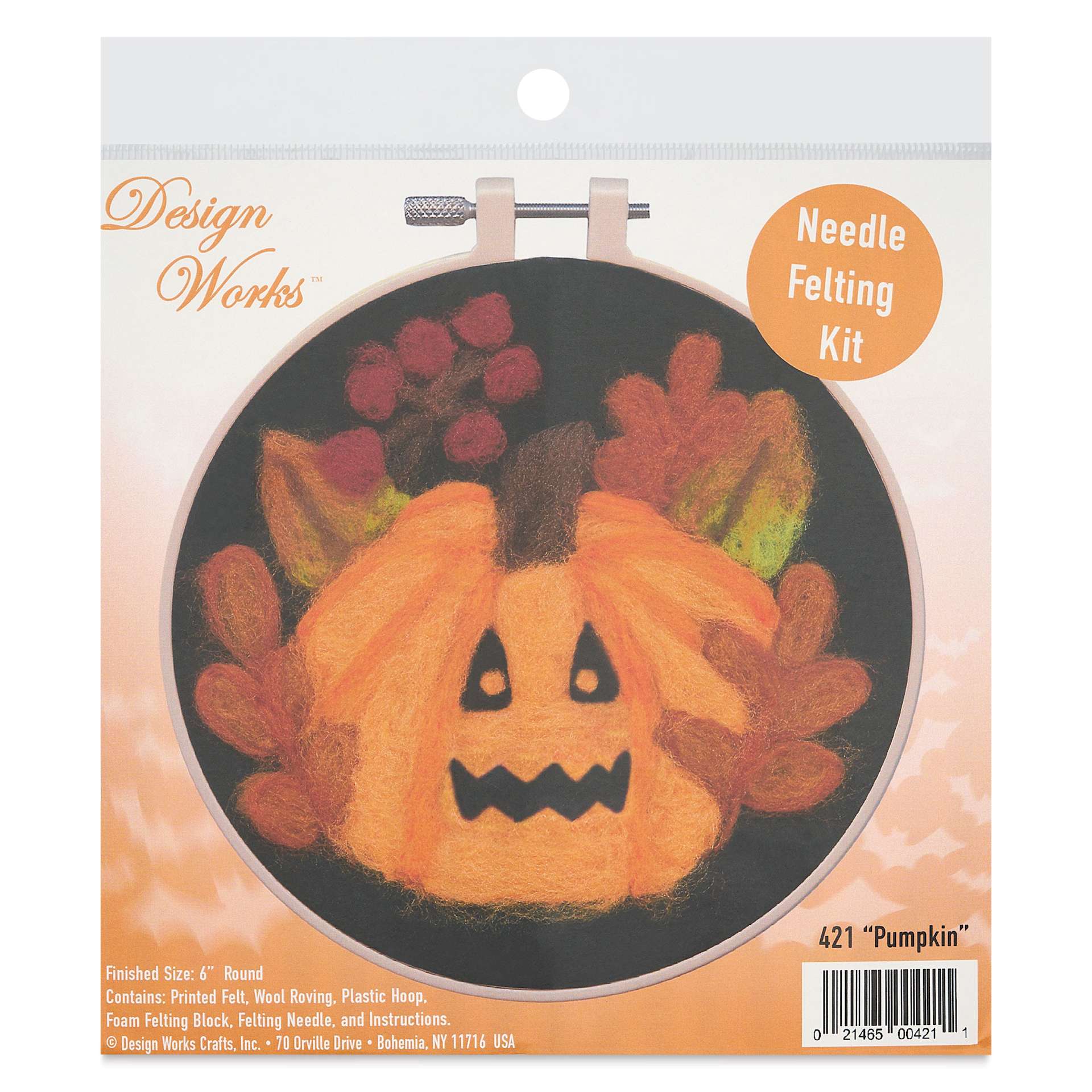 Design Works Needle Felting Kit - Pumpkin front of packaging