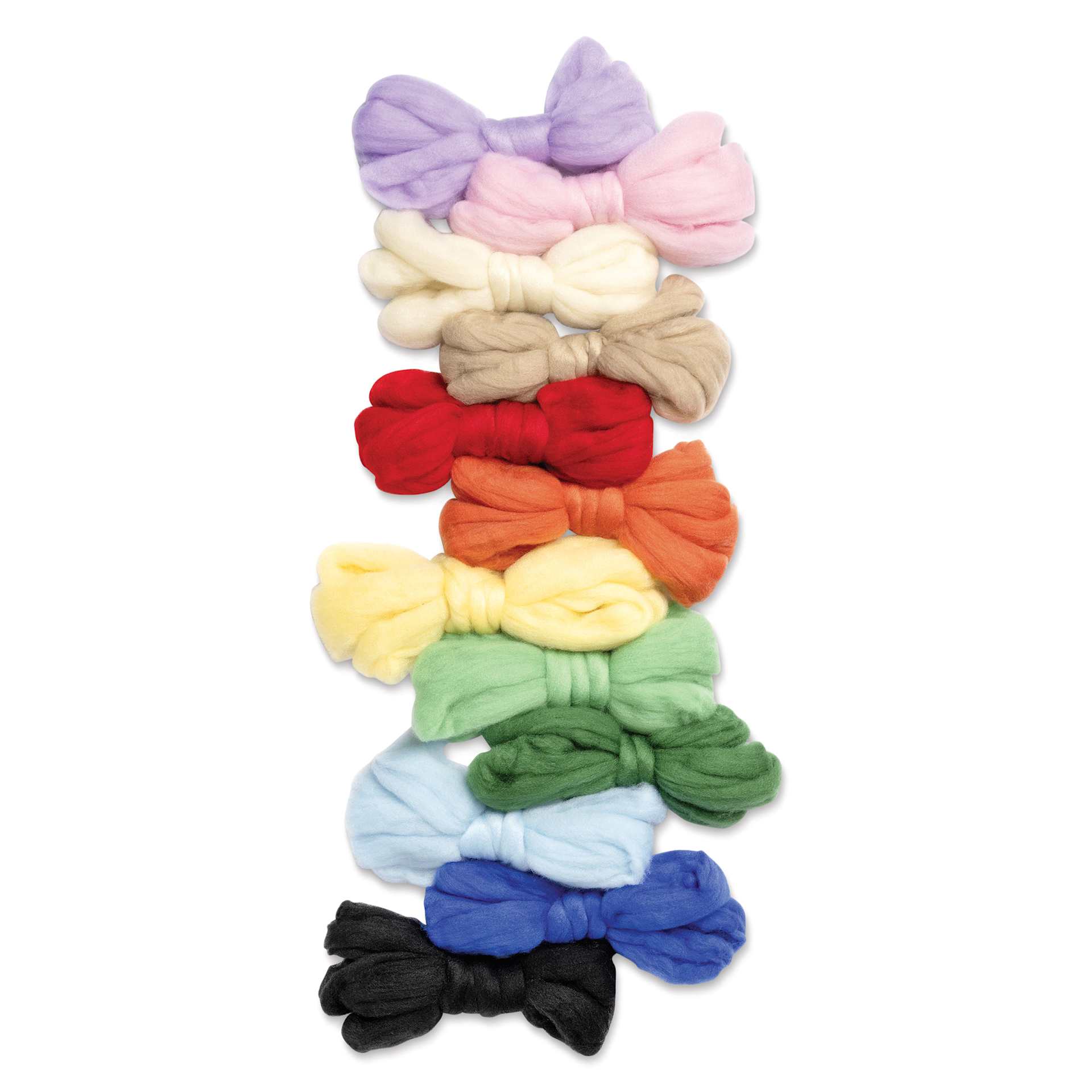 Folia Rainbow Felting Wool - Set of 12 Colors, 350 g showing contents