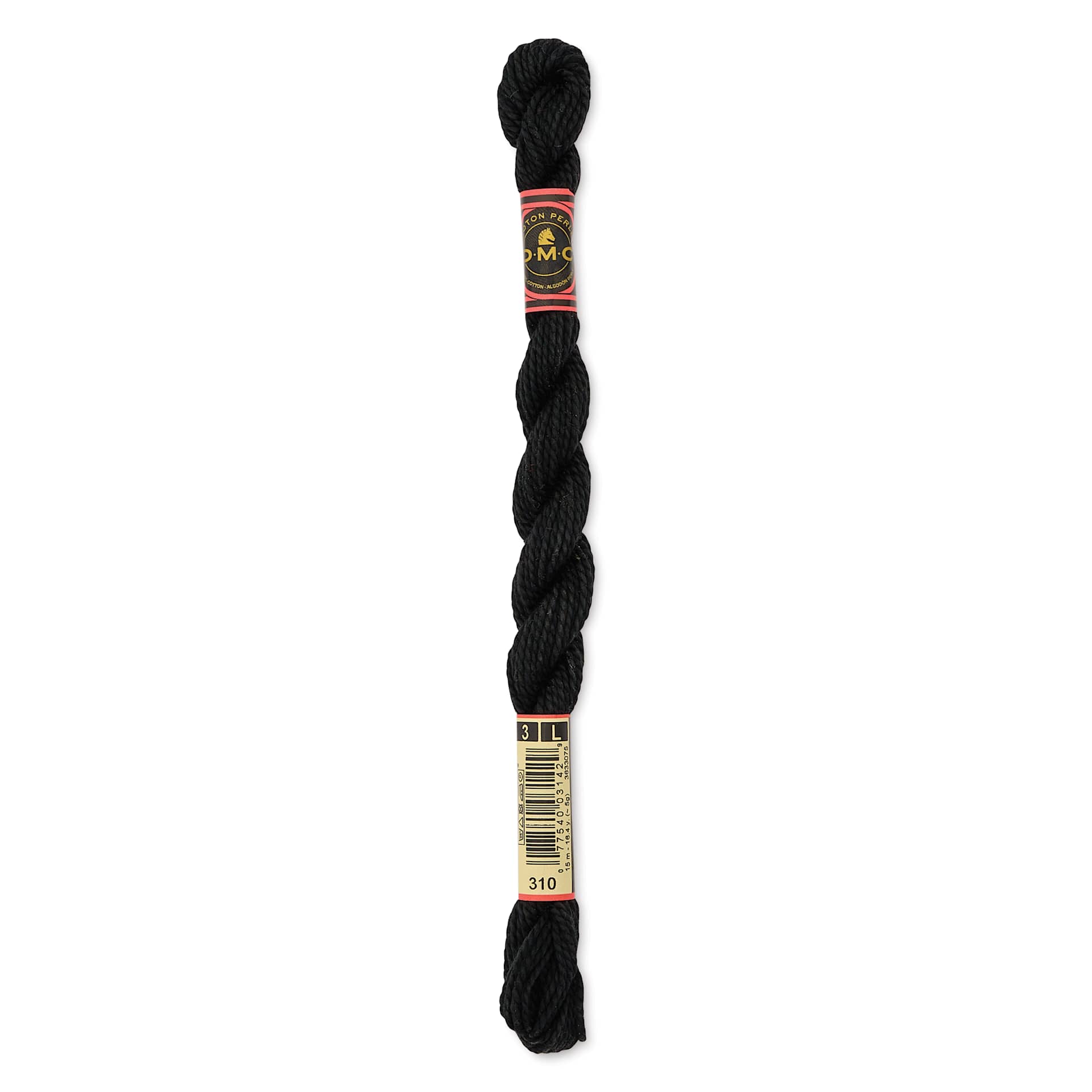 DMC Pearl Cotton Thread - 310 Black, Size 3