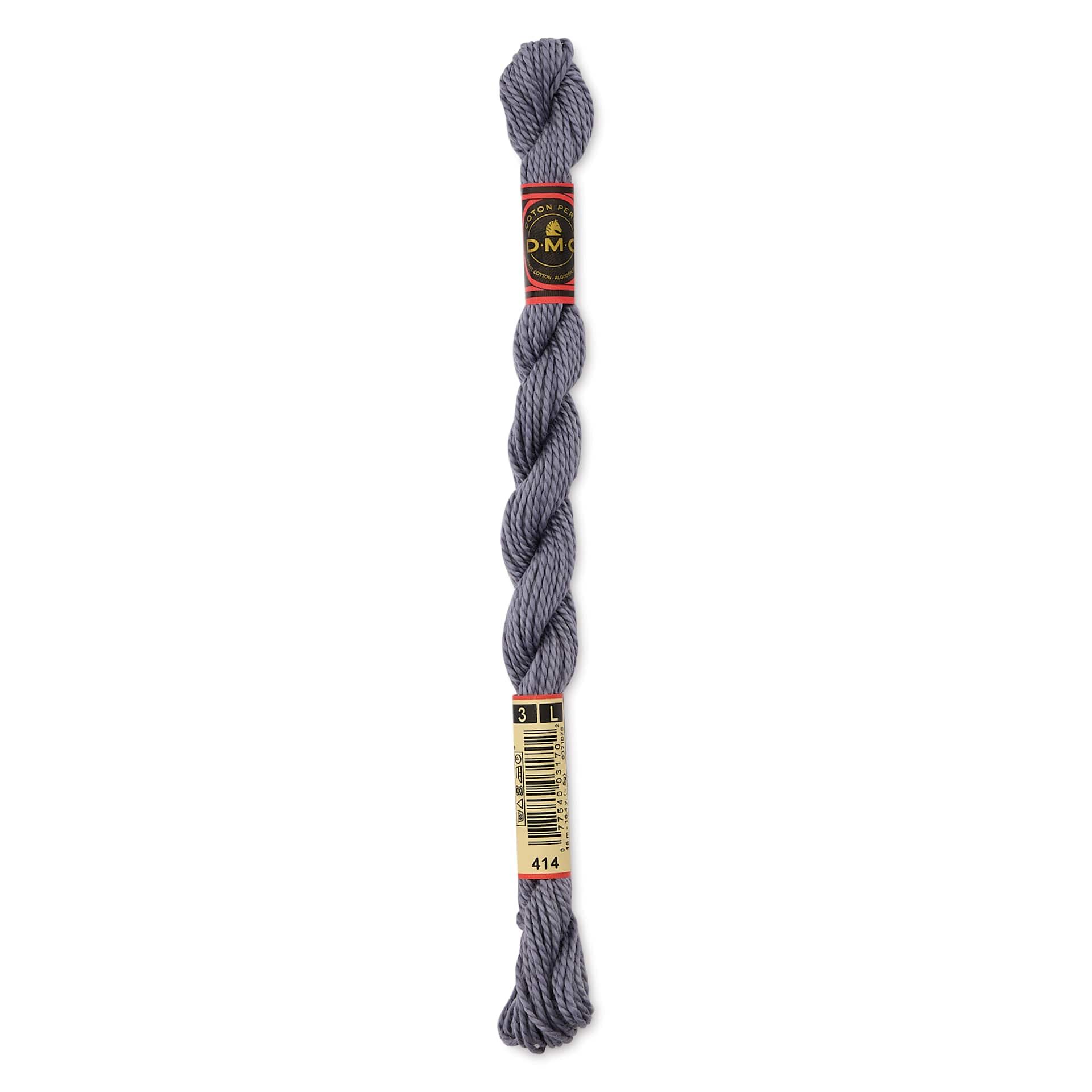 DMC Pearl Cotton Thread - 414 Dark Steel Gray, Size 3