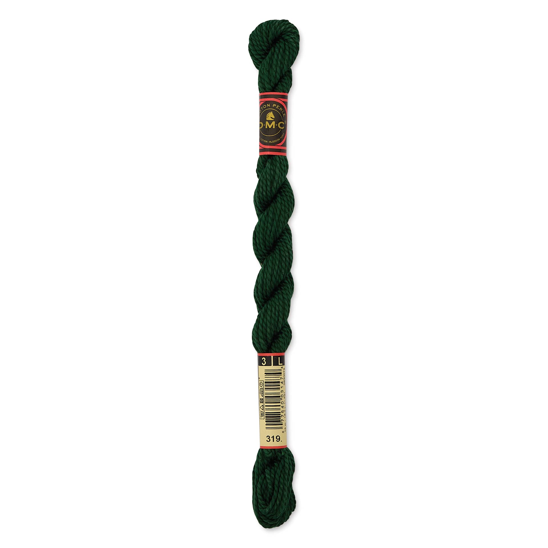 DMC Pearl Cotton Thread - 319 Very Dark Pistachio Green, Size 3