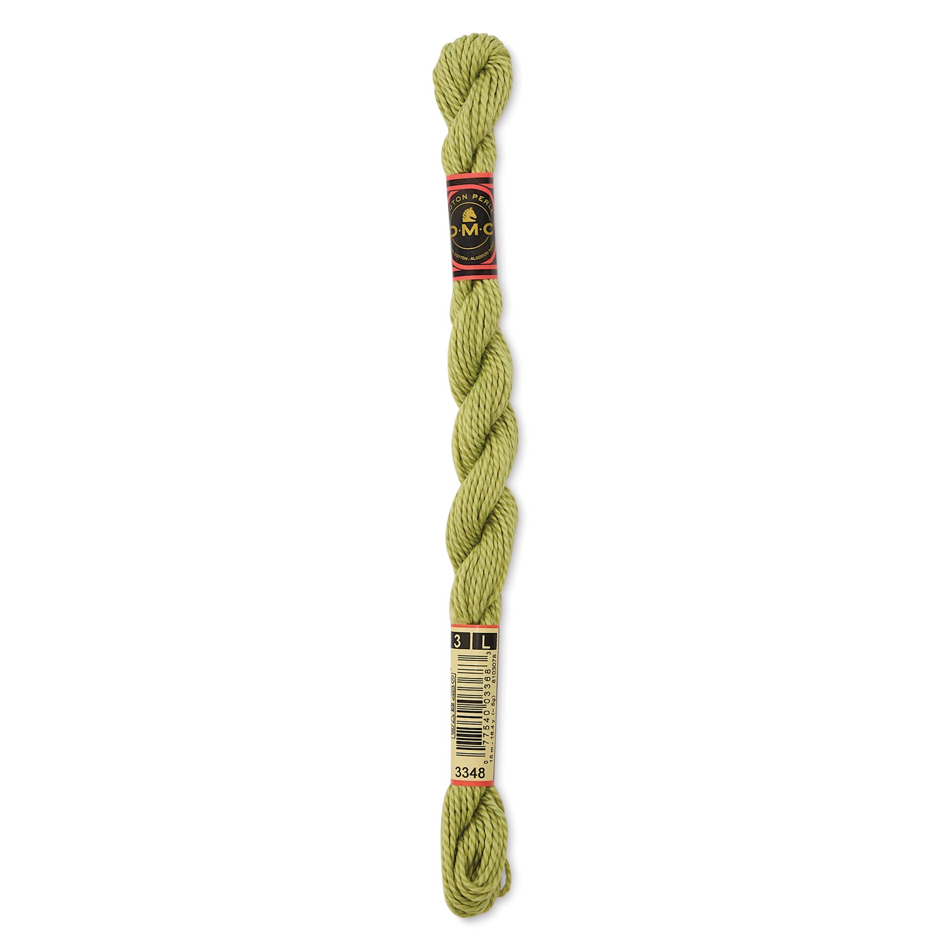 DMC Pearl Cotton Thread - 3348 Light Yellow Green, Size 3