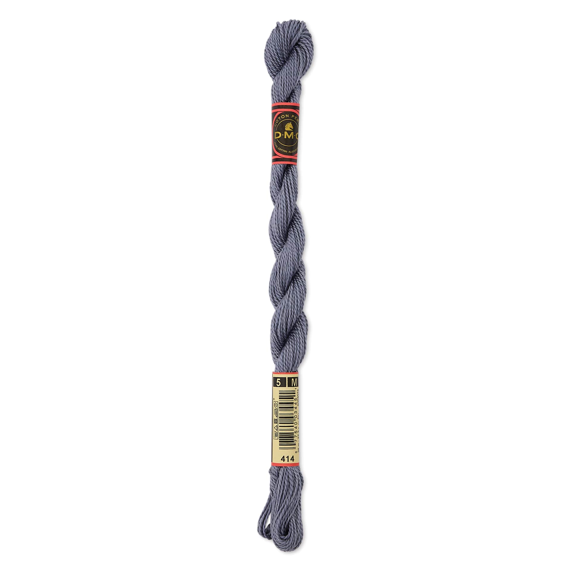 DMC Pearl Cotton Thread - 414 Dark Steel Gray, Size 5