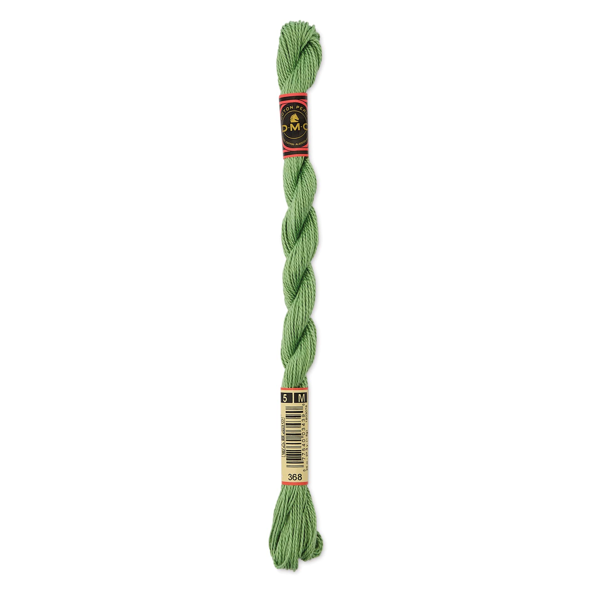DMC Pearl Cotton Thread - 368 Light Pistachio Green, Size 5