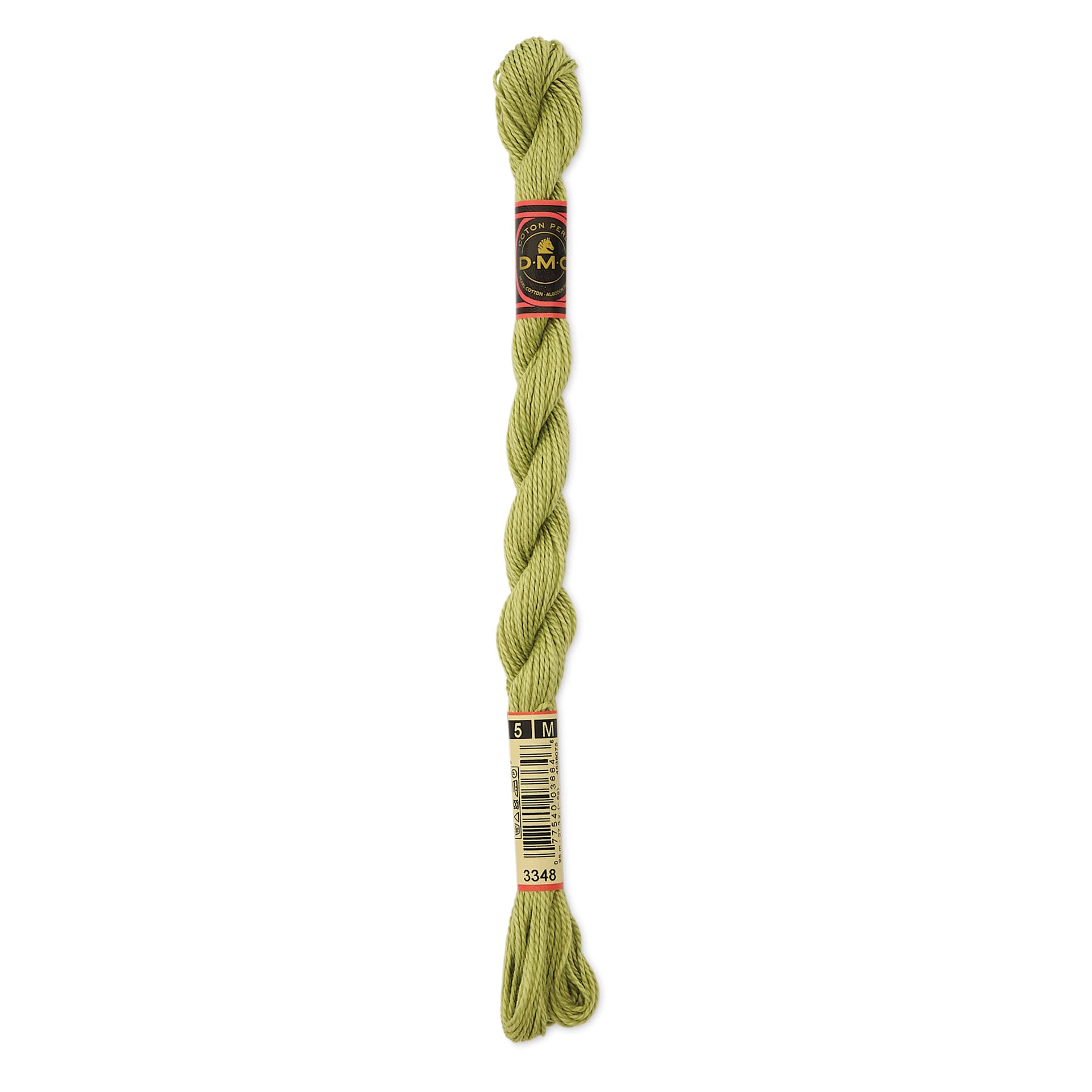 DMC Pearl Cotton Thread - 3348 Light Yellow Green, Size 5