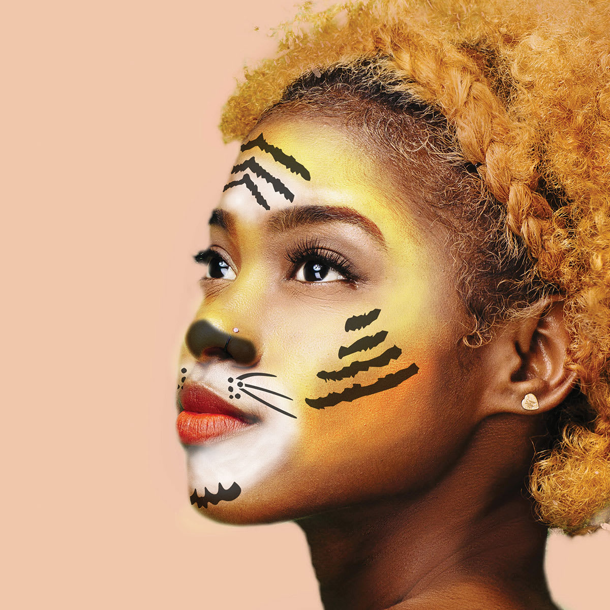 Stencil1 FX Makeup Stencils - Tiger Stripes (Shown on model)
