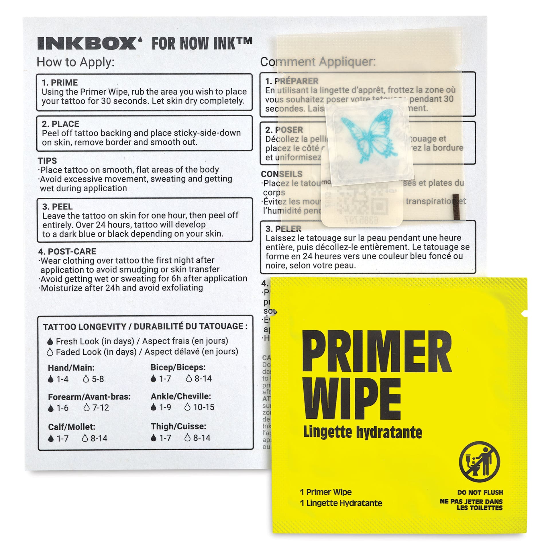 Inkbox Semi-Permanent Tattoos - Flutter, 1" x 1"