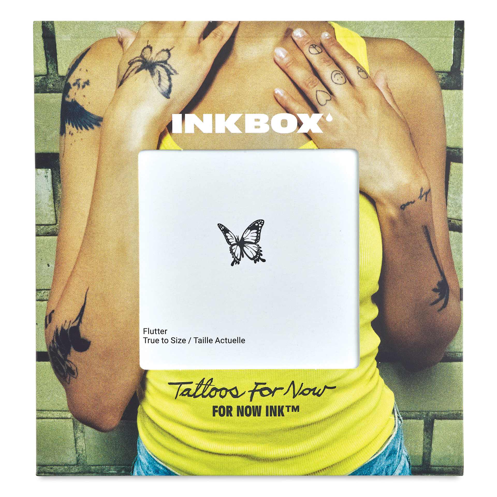 Inkbox Semi-Permanent Tattoos - Flutter, 1" x 1", front of packaging