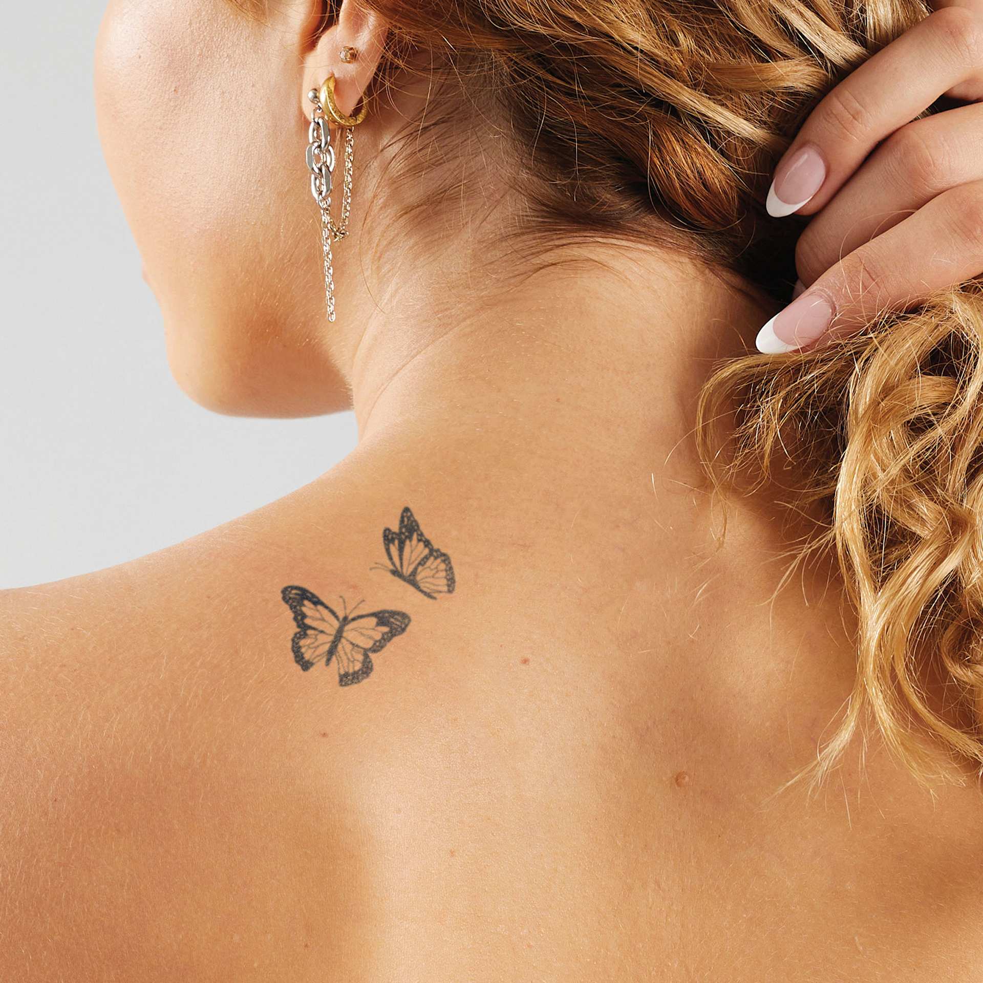 Inkbox Semi-Permanent Tattoos - Tiny Dancers, 2" x 2", tattoo on woman's back