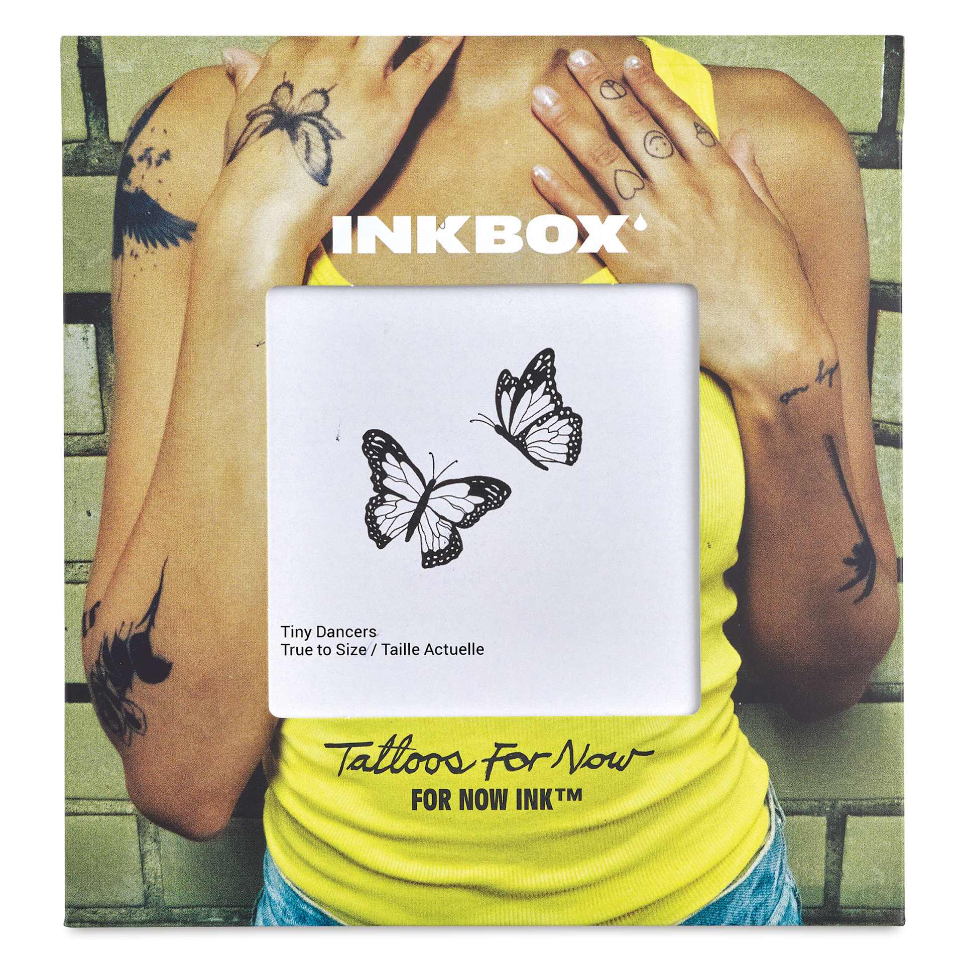 Inkbox Semi-Permanent Tattoos - Tiny Dancers, 2" x 2", front of packaging