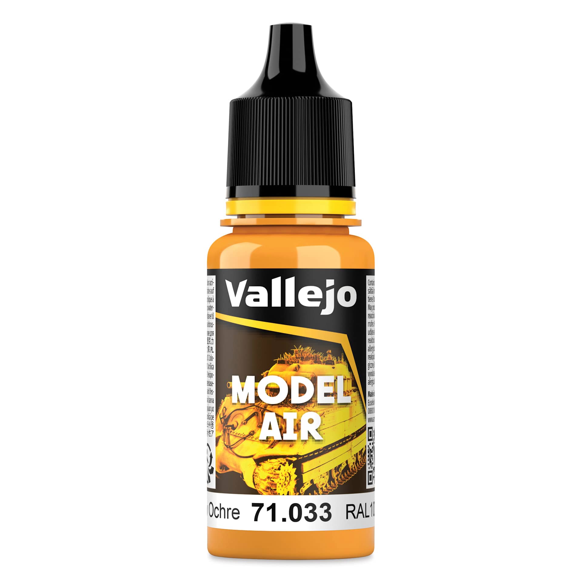 Vallejo Model Air Acrylic Paint - Yellow Ochre, 18 ml