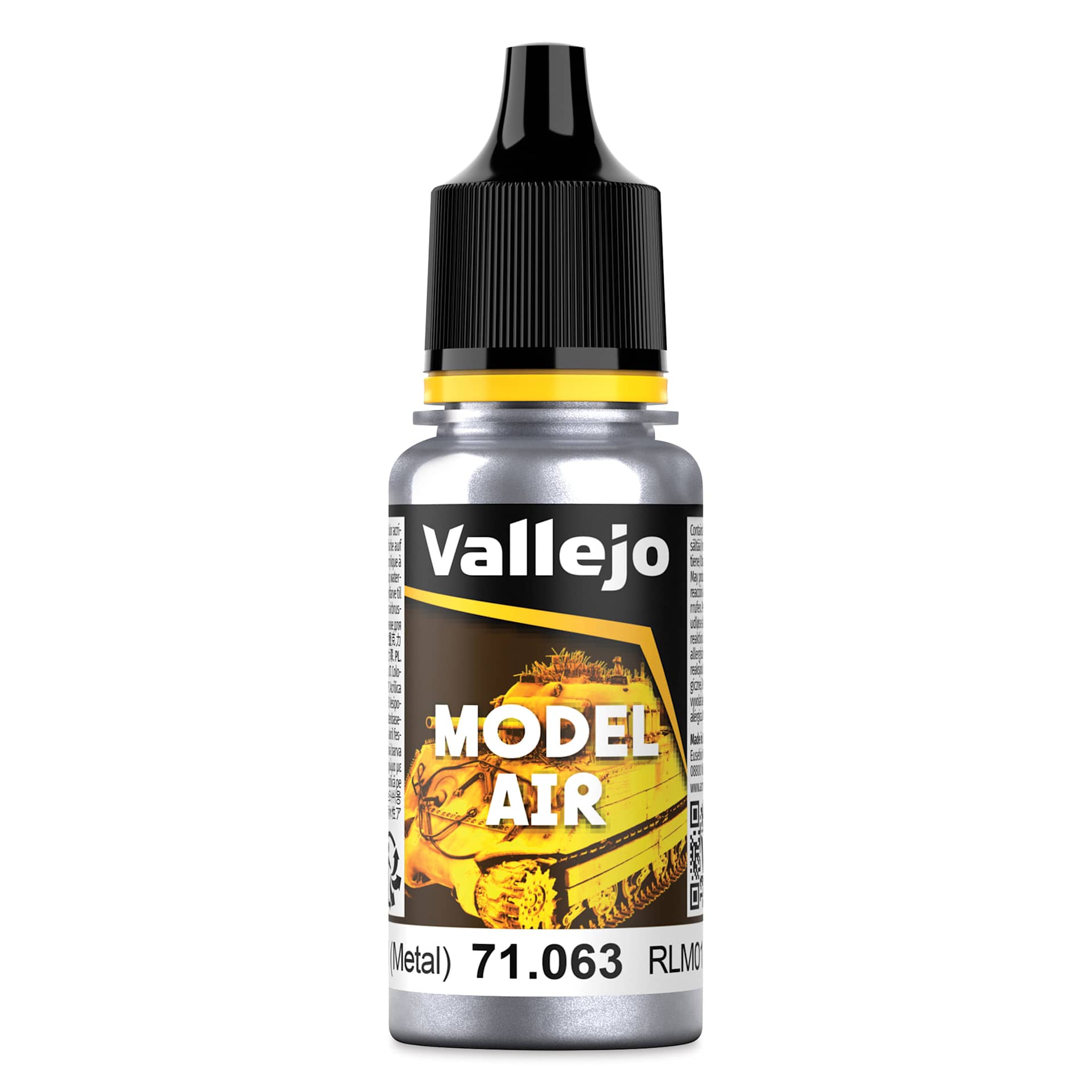 Vallejo Model Air Acrylic Paint - Silver RLM01 Metallic, 18 ml