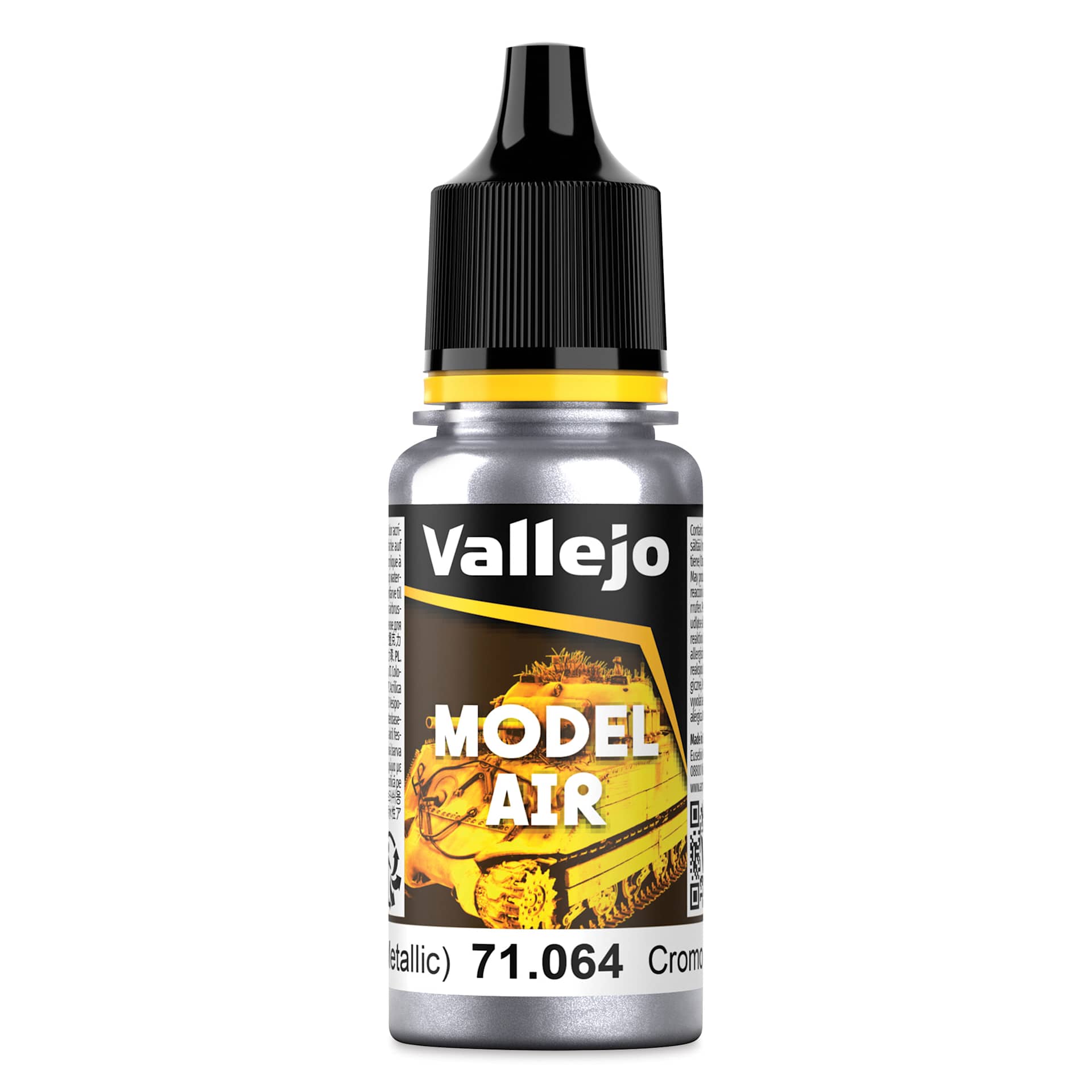 Vallejo Model Air Acrylic Paint - Chrome Metallic, 18 ml