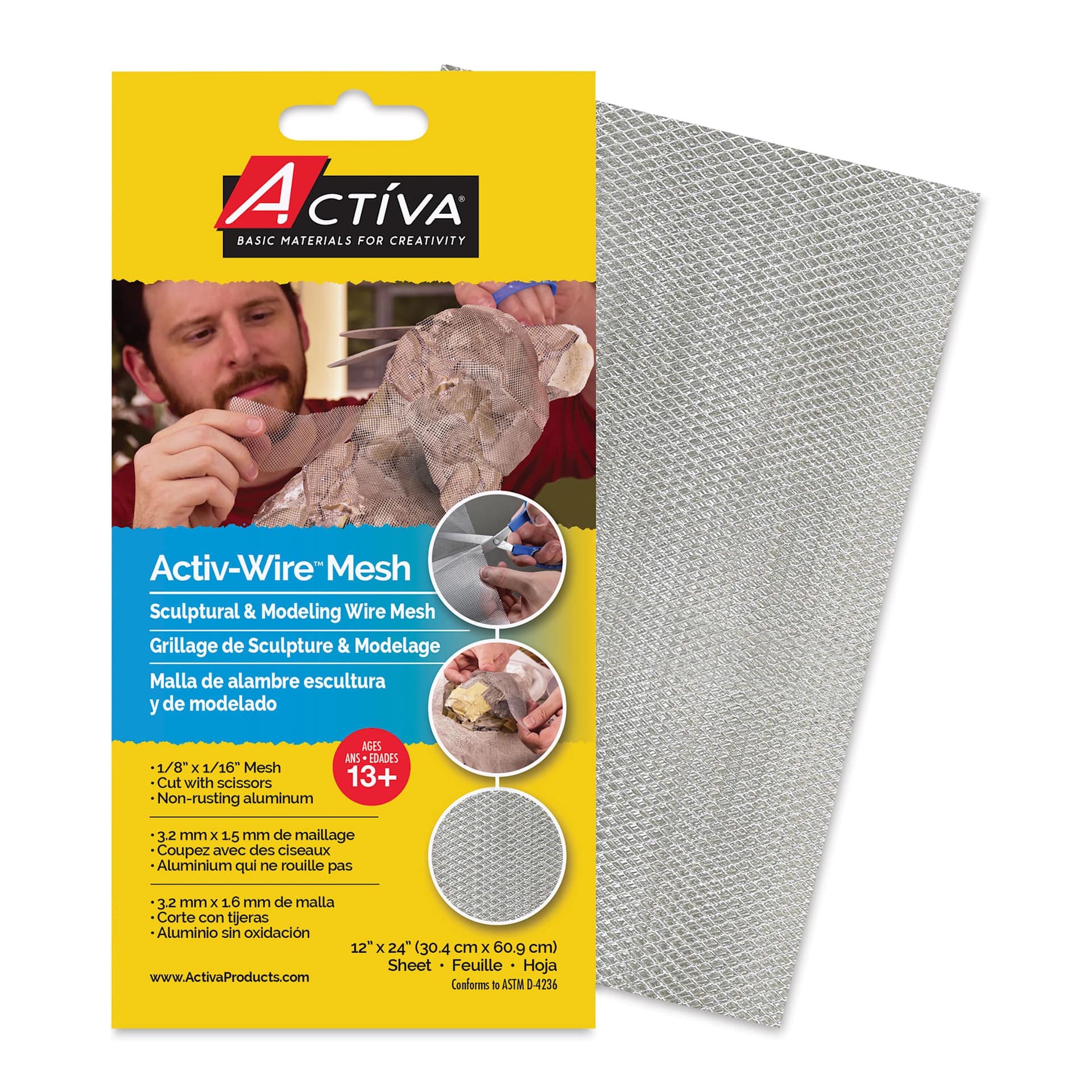 Activa Activ-Wire Mesh Sculptural & Modeling Wire Mesh - Small Weave, 12" x 24"