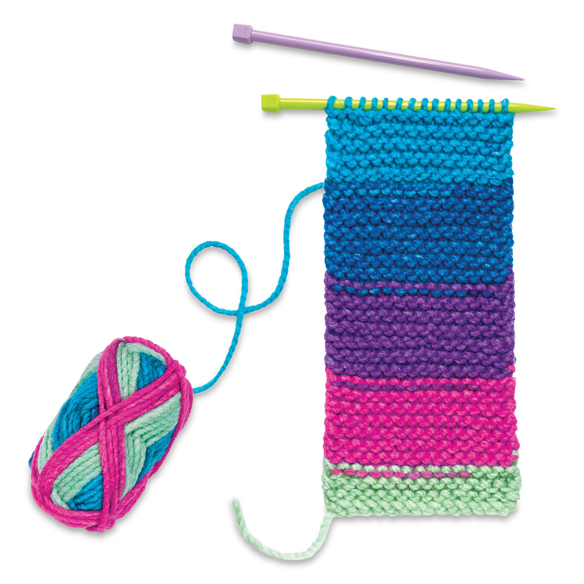 Creativity for Kids Learn to Knit Pocket Scarf Kit (Pocket scarf in progress)