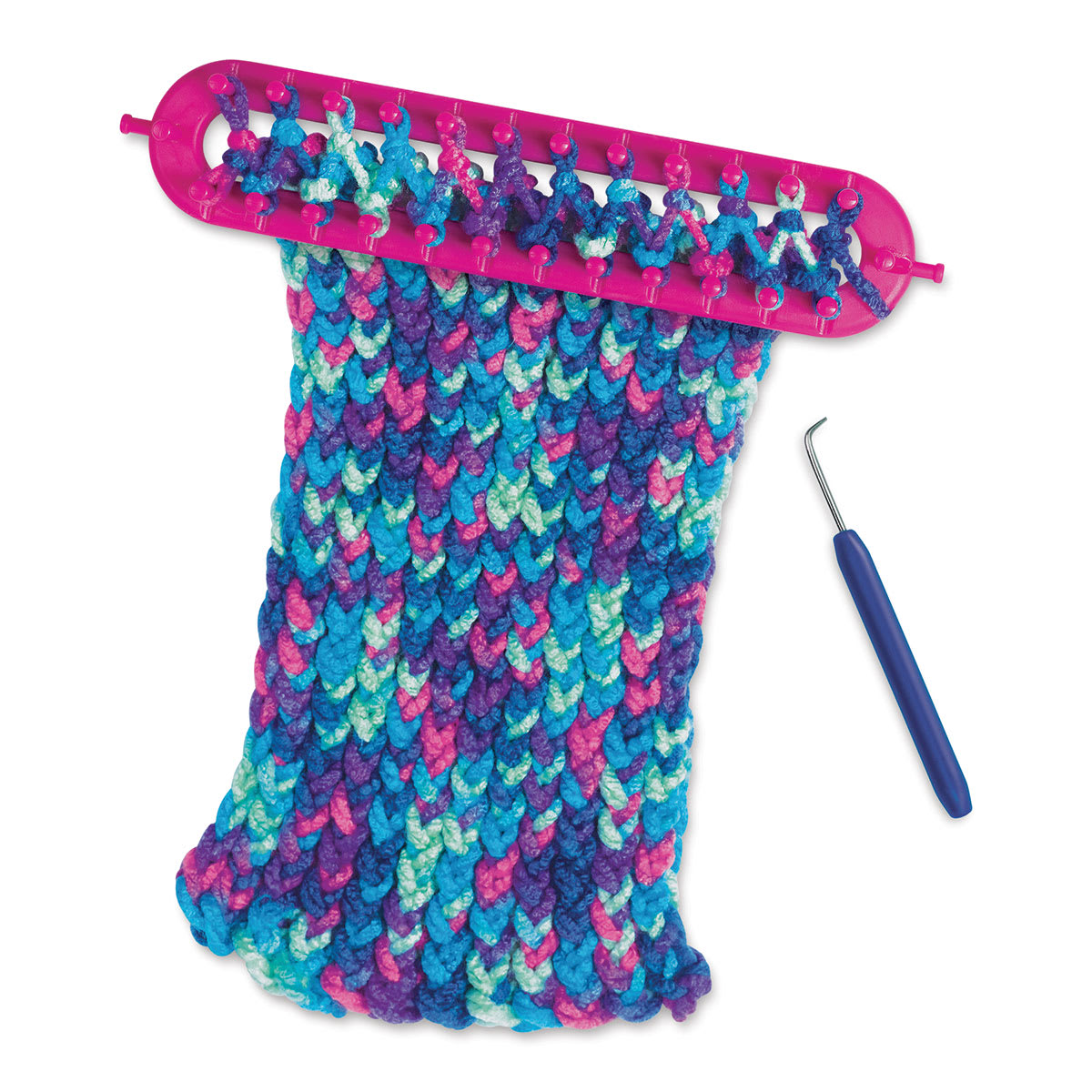 Creativity for Kids Quick Knit Button Scarf Kit (Scarf in progress)