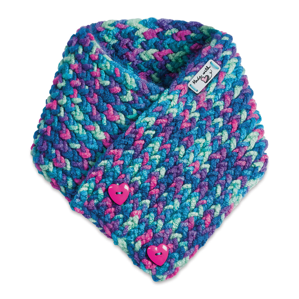 Creativity for Kids Quick Knit Button Scarf Kit (Sample completed scarf)