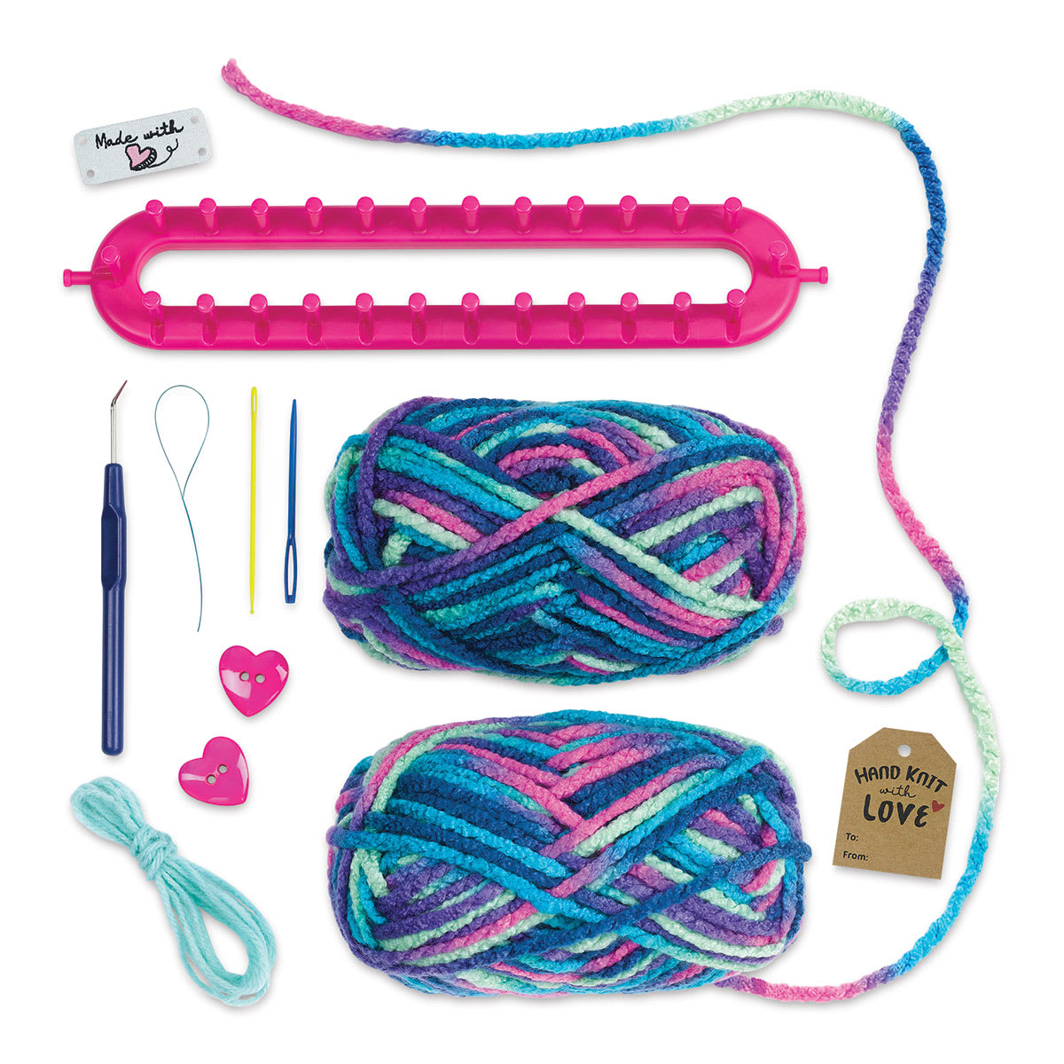Creativity for Kids Quick Knit Button Scarf Kit (Kit contents)